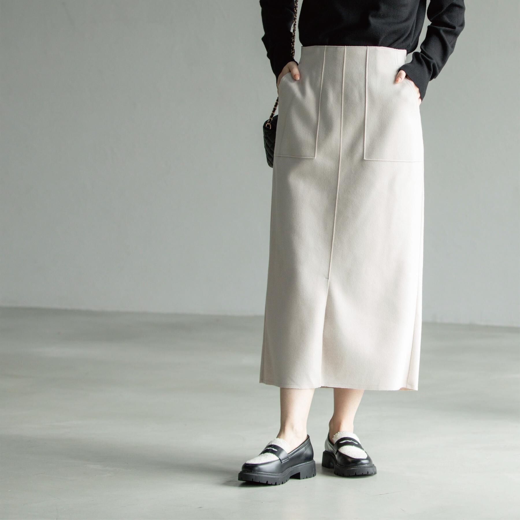 OPAQUE.CLIP「ウールライクタイトスカート【洗濯機洗い可】《8col》」|スカート|ライトベージュ(05