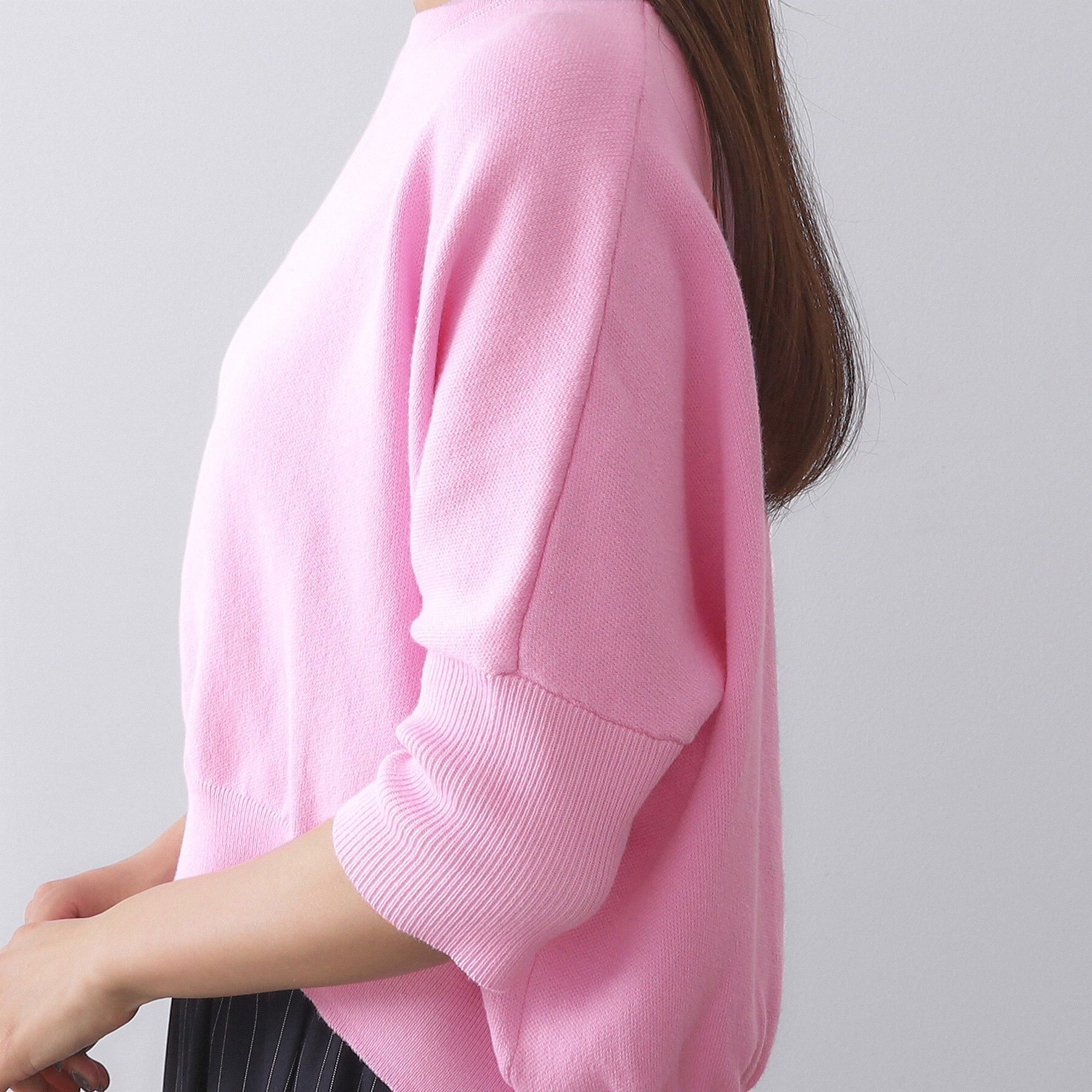 OPAQUE.CLIP「スウェットライクドルマンスリーブニット【洗濯機洗い可】」|ニット・セーター|