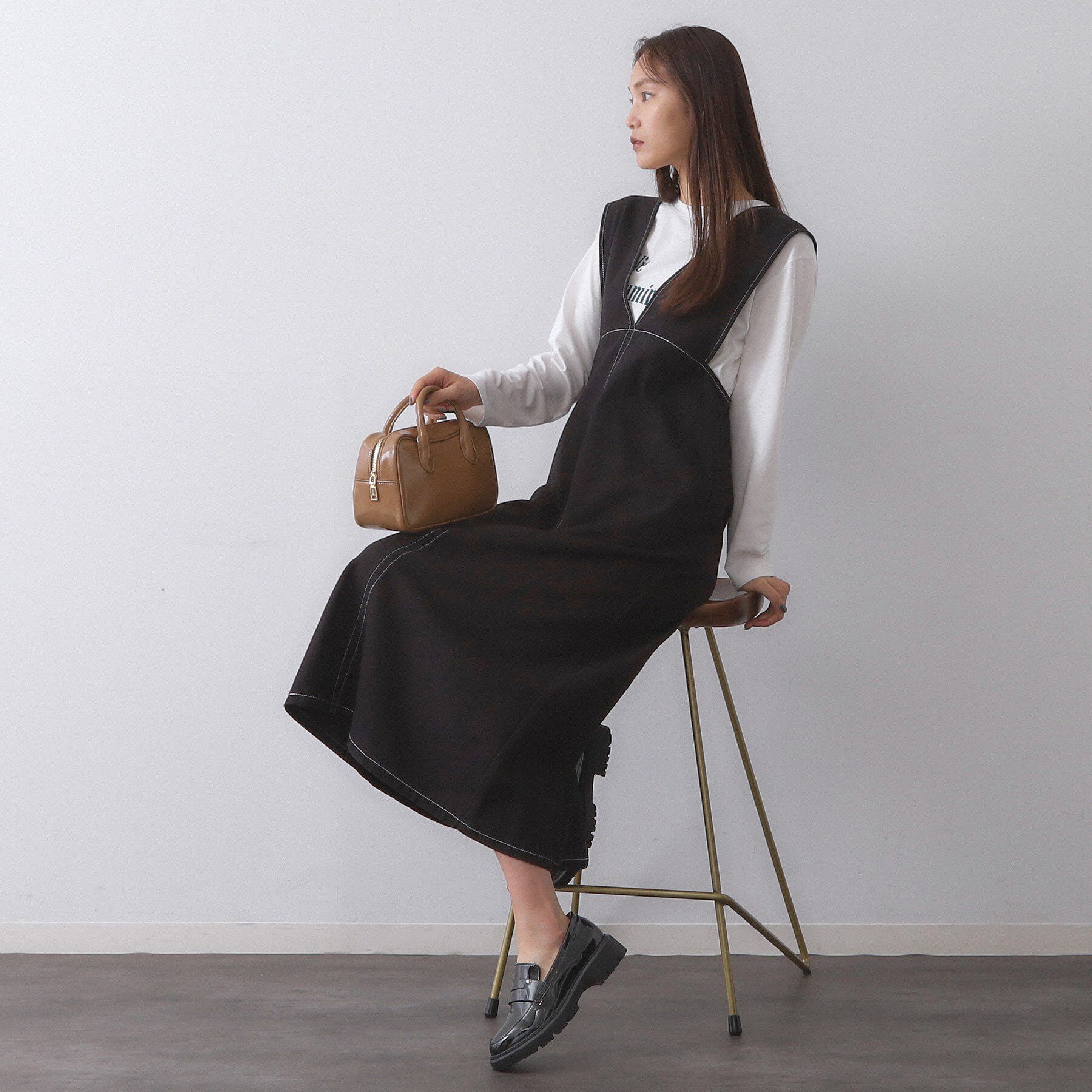 OPAQUE.CLIP「配色ステッチジャンスカ【洗濯機洗い可】」|ワンピース|