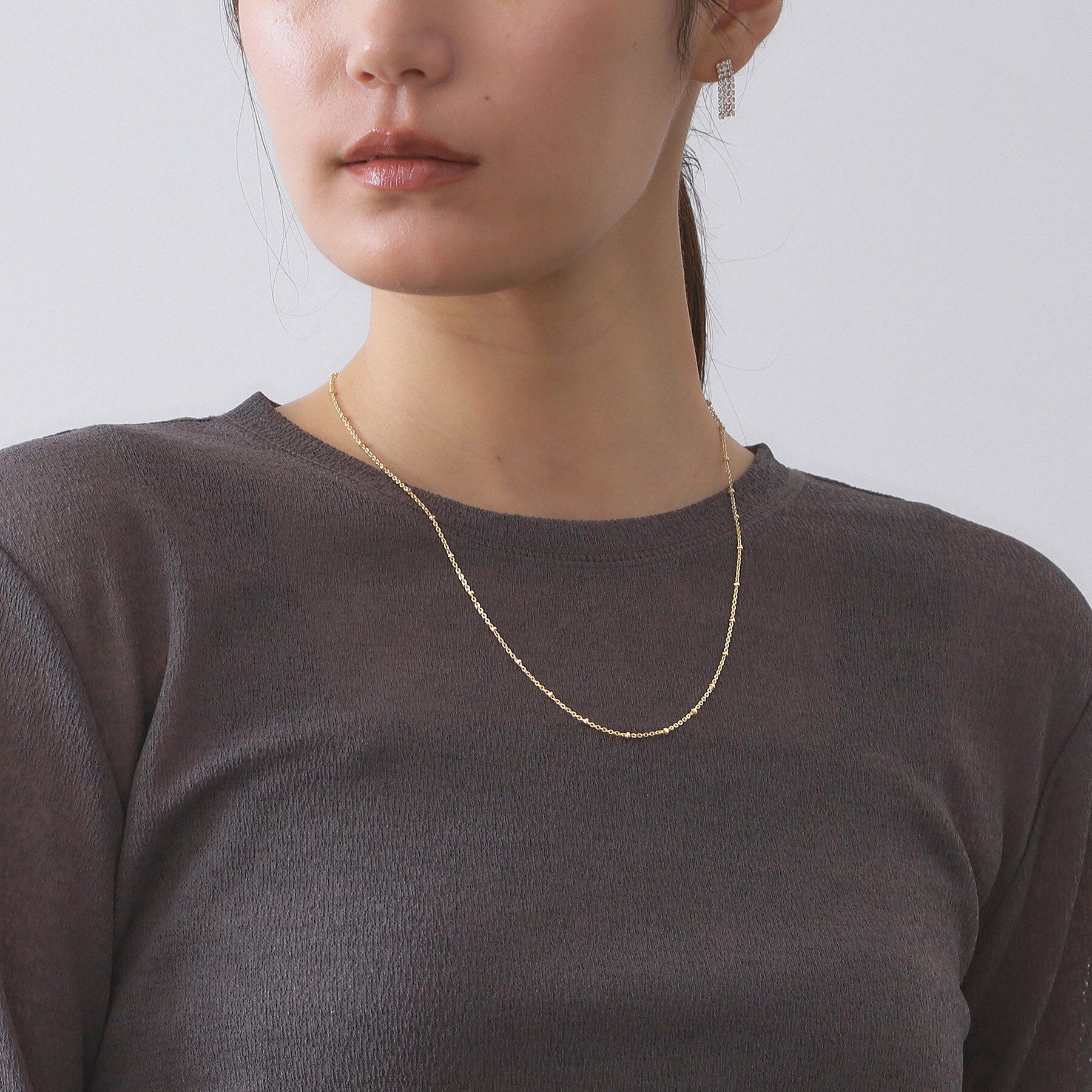 OPAQUE.CLIP「淡水パール&times;メタルバー スライドネックレス」|ネックレス|