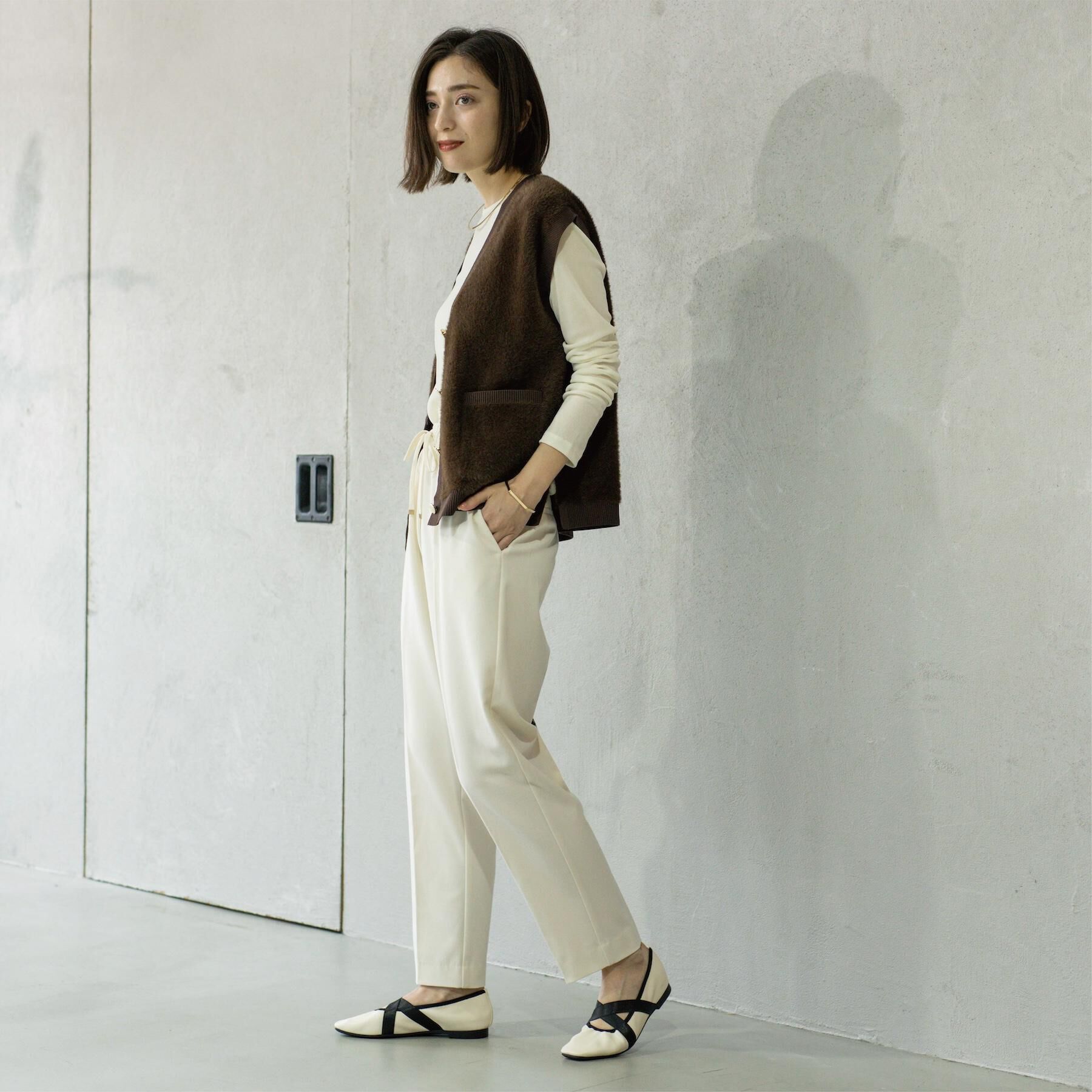 OPAQUE.CLIP「フェザーヤーンニットベスト【洗濯機OK/抗ピル】」|ニット・セーター|