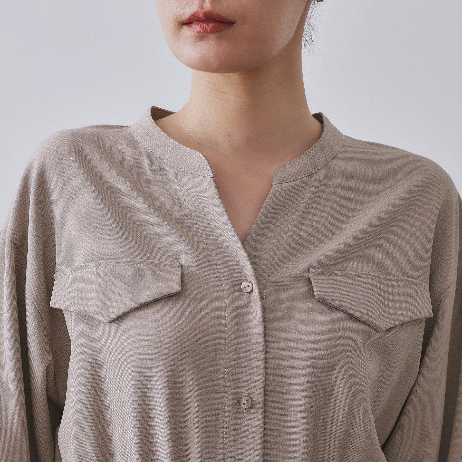 OPAQUE.CLIP「ウールライクフィット＆フレアワンピース【洗濯機OK】」|ワンピース|