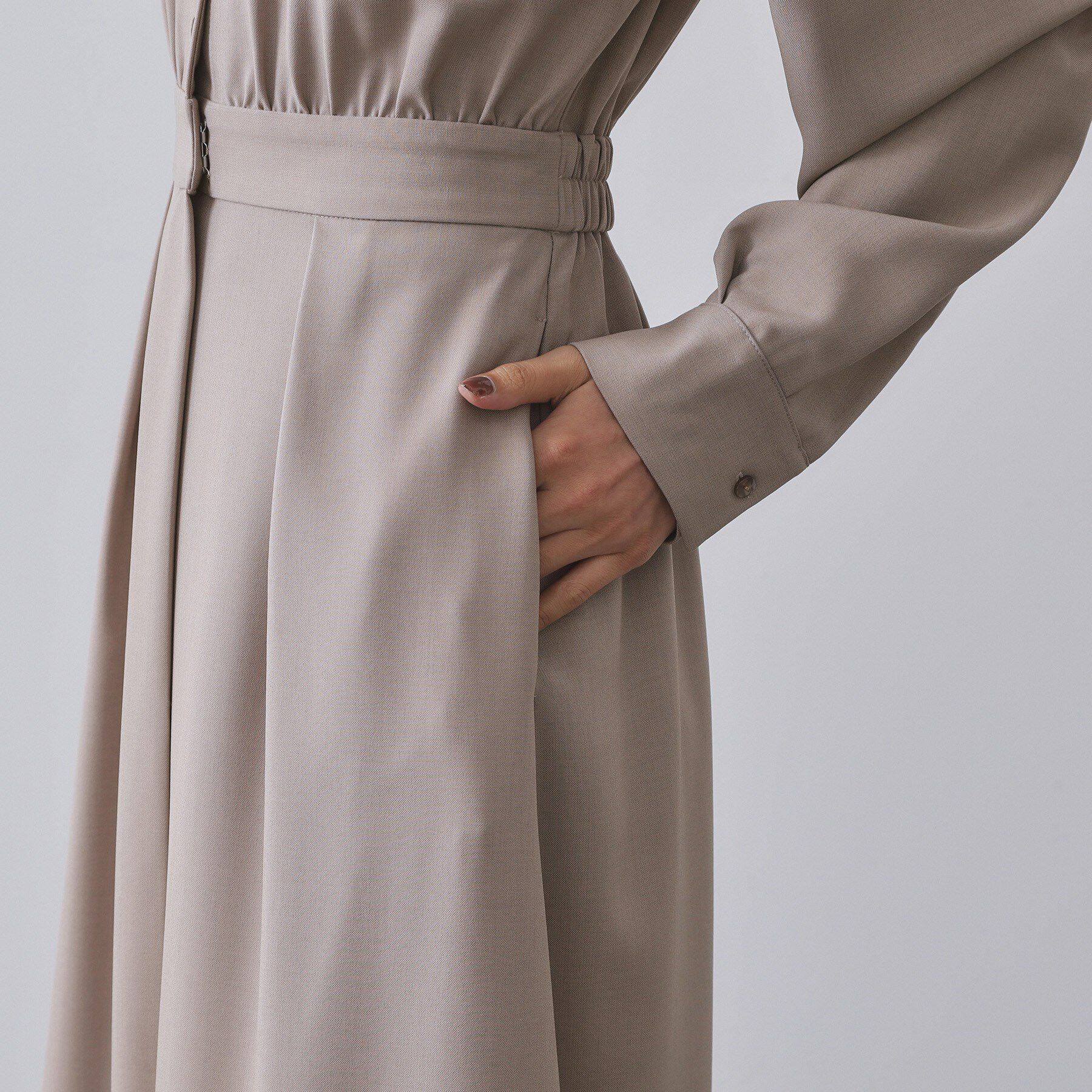 OPAQUE.CLIP「ウールライクフィット＆フレアワンピース【洗濯機OK】」|ワンピース|