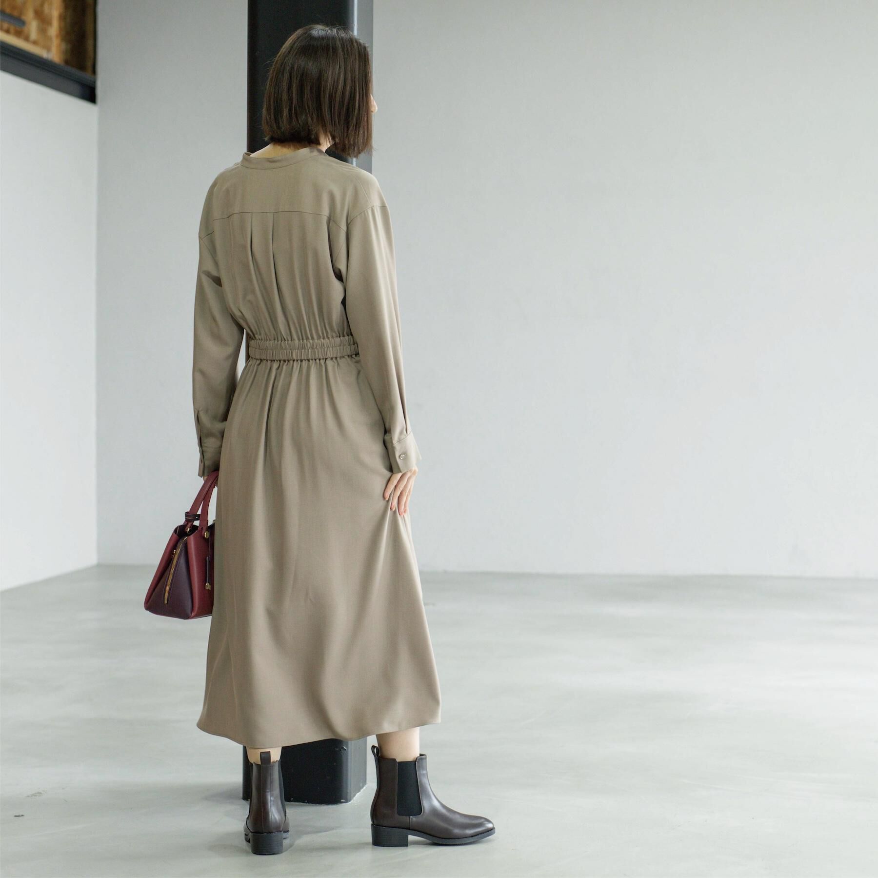 OPAQUE.CLIP「ウールライクフィット＆フレアワンピース【洗濯機OK】」|ワンピース|