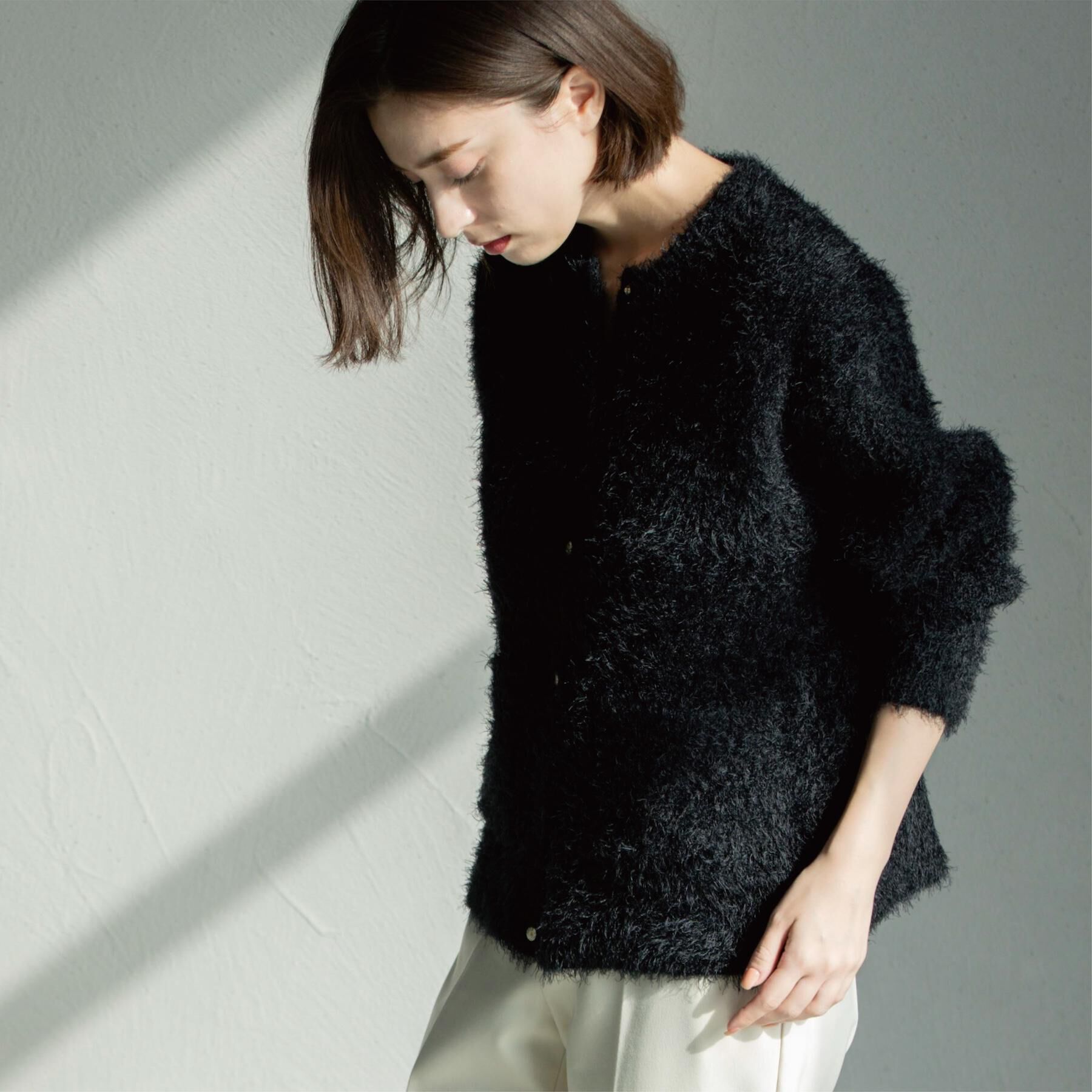 OPAQUE.CLIP「シャギーミドルカーディガン【洗濯機OK】《6col》」|カーディガン|