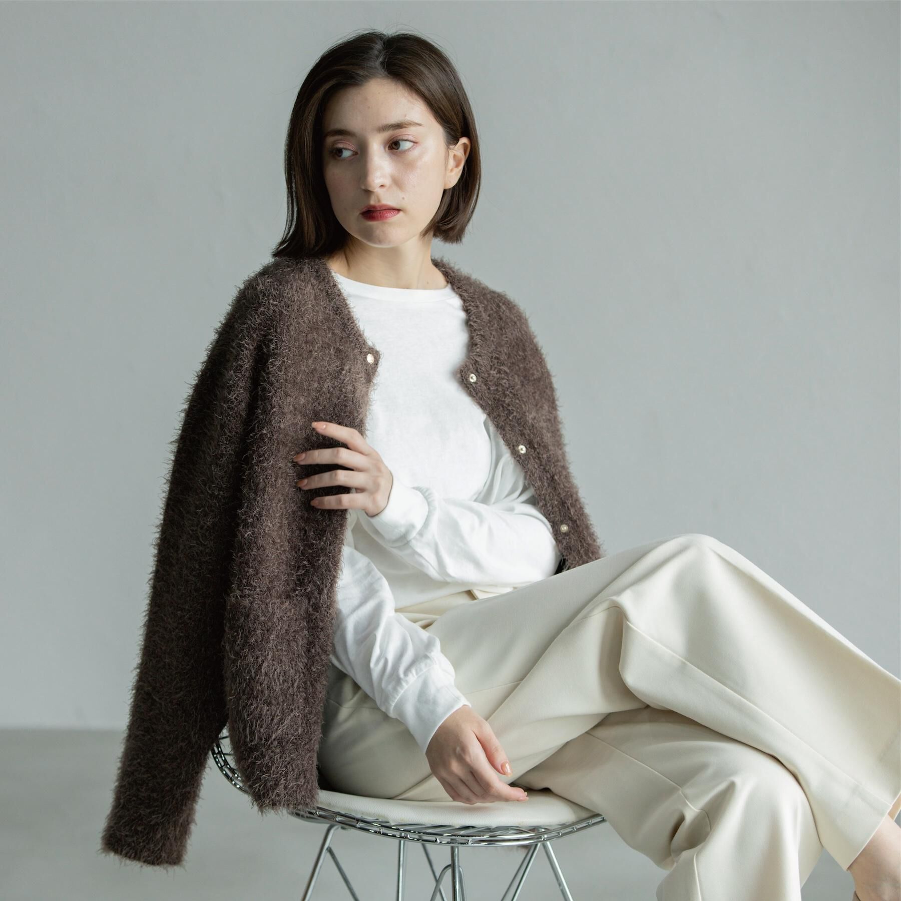 OPAQUE.CLIP「シャギーミドルカーディガン【洗濯機OK】《6col》」|カーディガン|