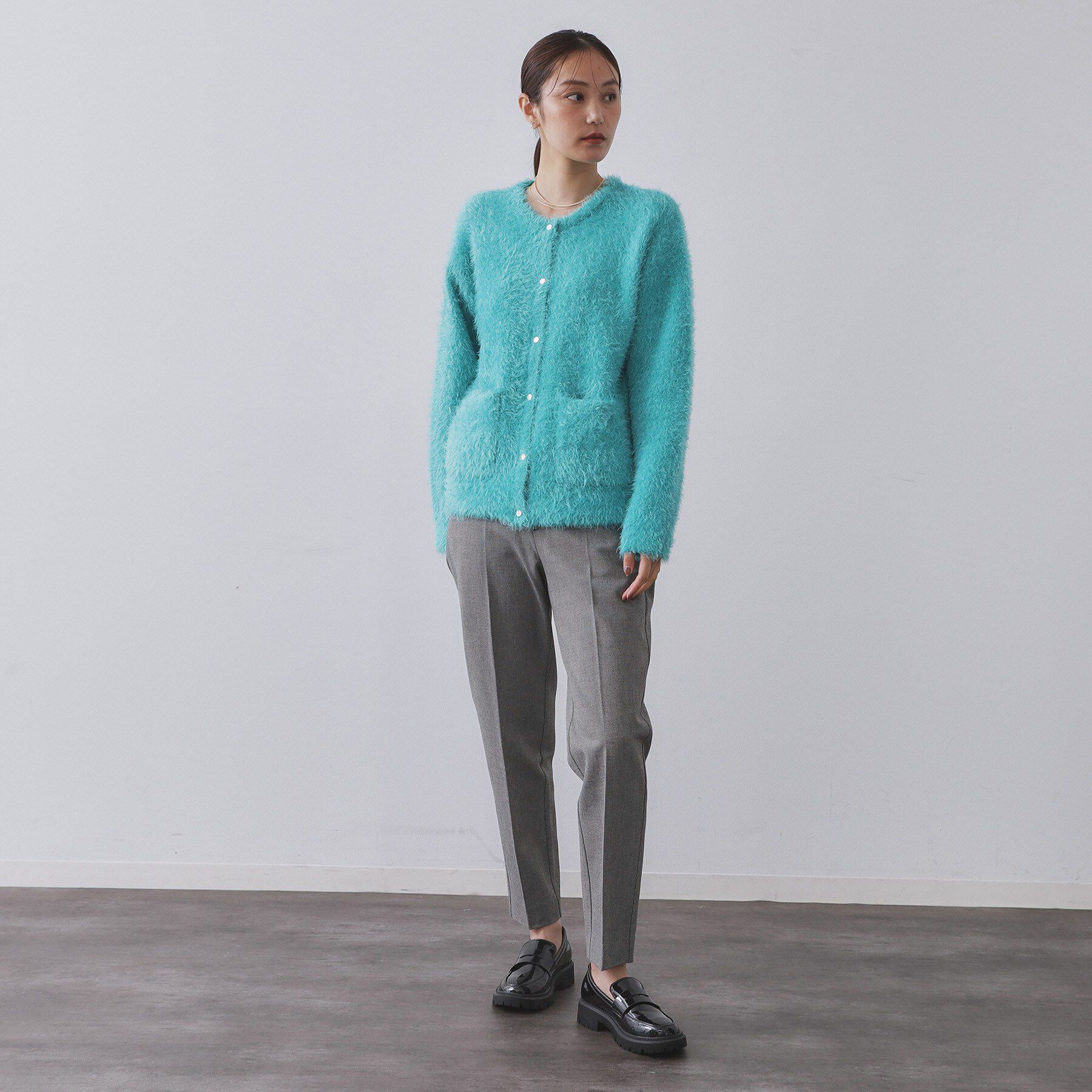 OPAQUE.CLIP「シャギーミドルカーディガン【洗濯機OK】《6col》」|カーディガン|