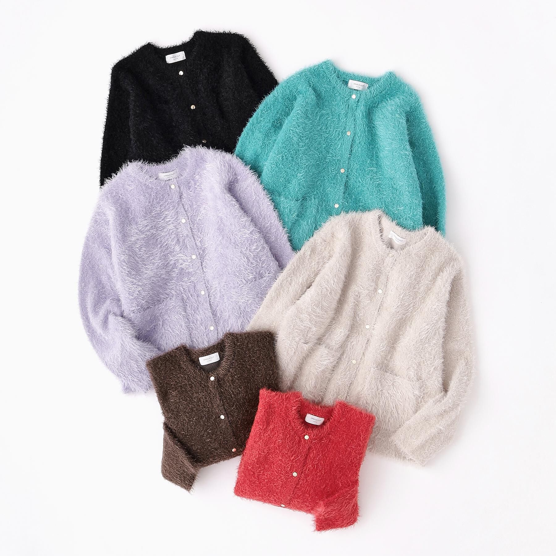 OPAQUE.CLIP「シャギーミドルカーディガン【洗濯機OK】《6col》」|カーディガン|