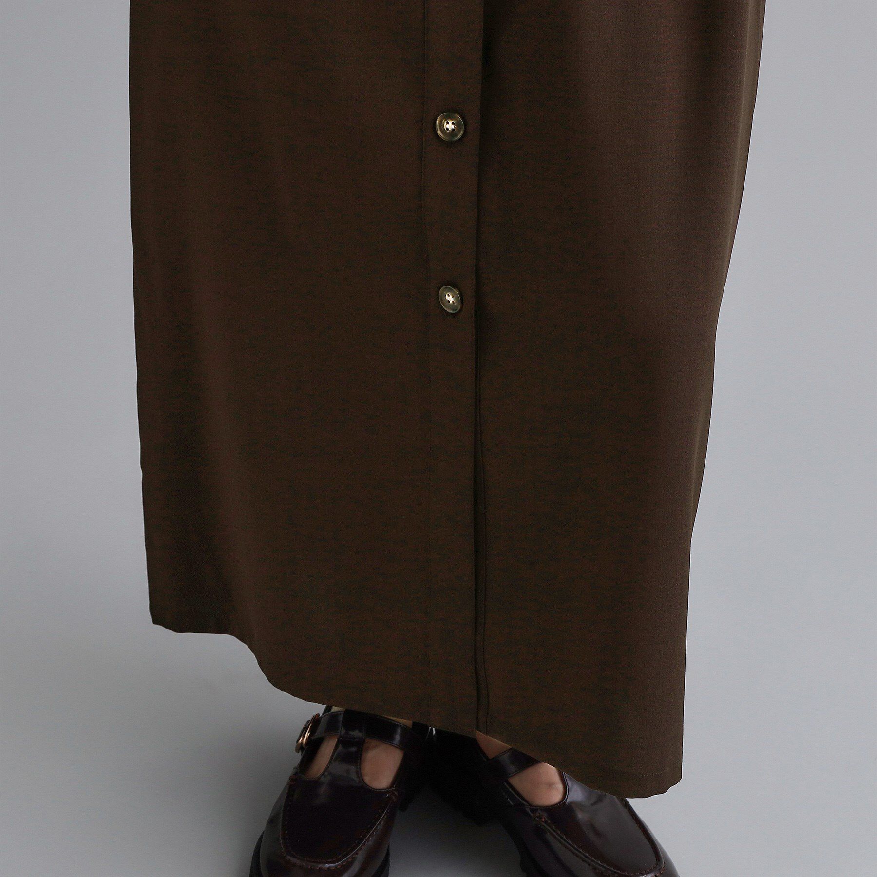 OPAQUE.CLIP「【es】ダブルポケットロングシャツワンピース【洗濯機OK】」|ワンピース|