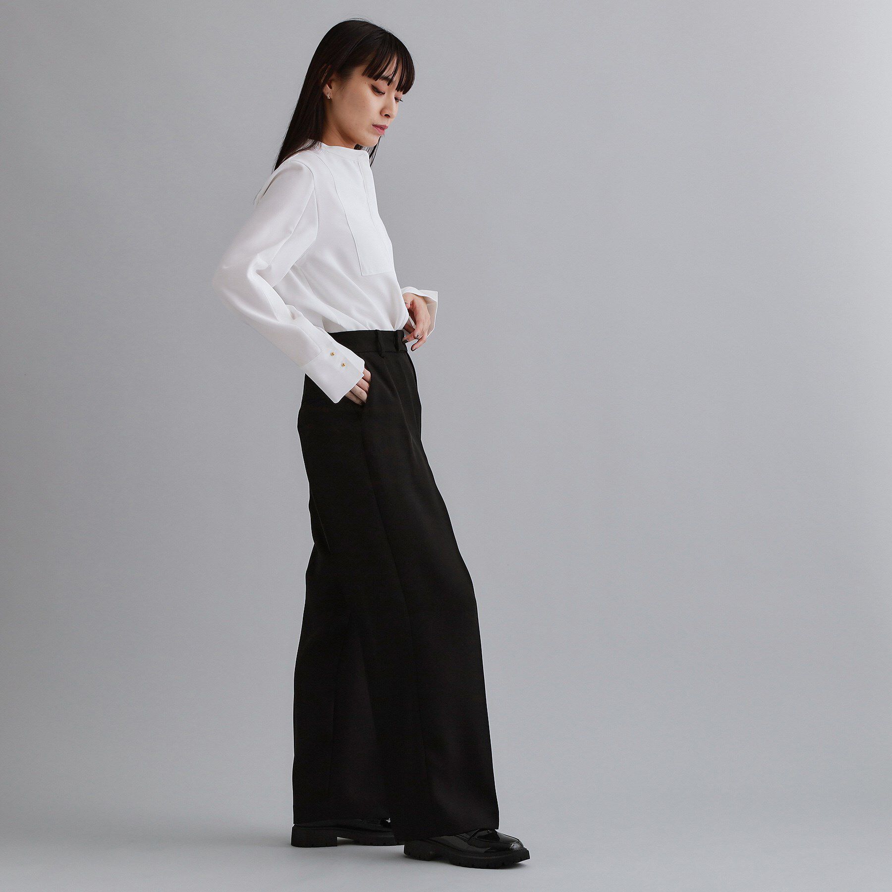 OPAQUE.CLIP「【es】タックワイドストレートパンツ【洗濯機OK/防シワ/UVケア/接触冷感/吸水速乾】」|その他|