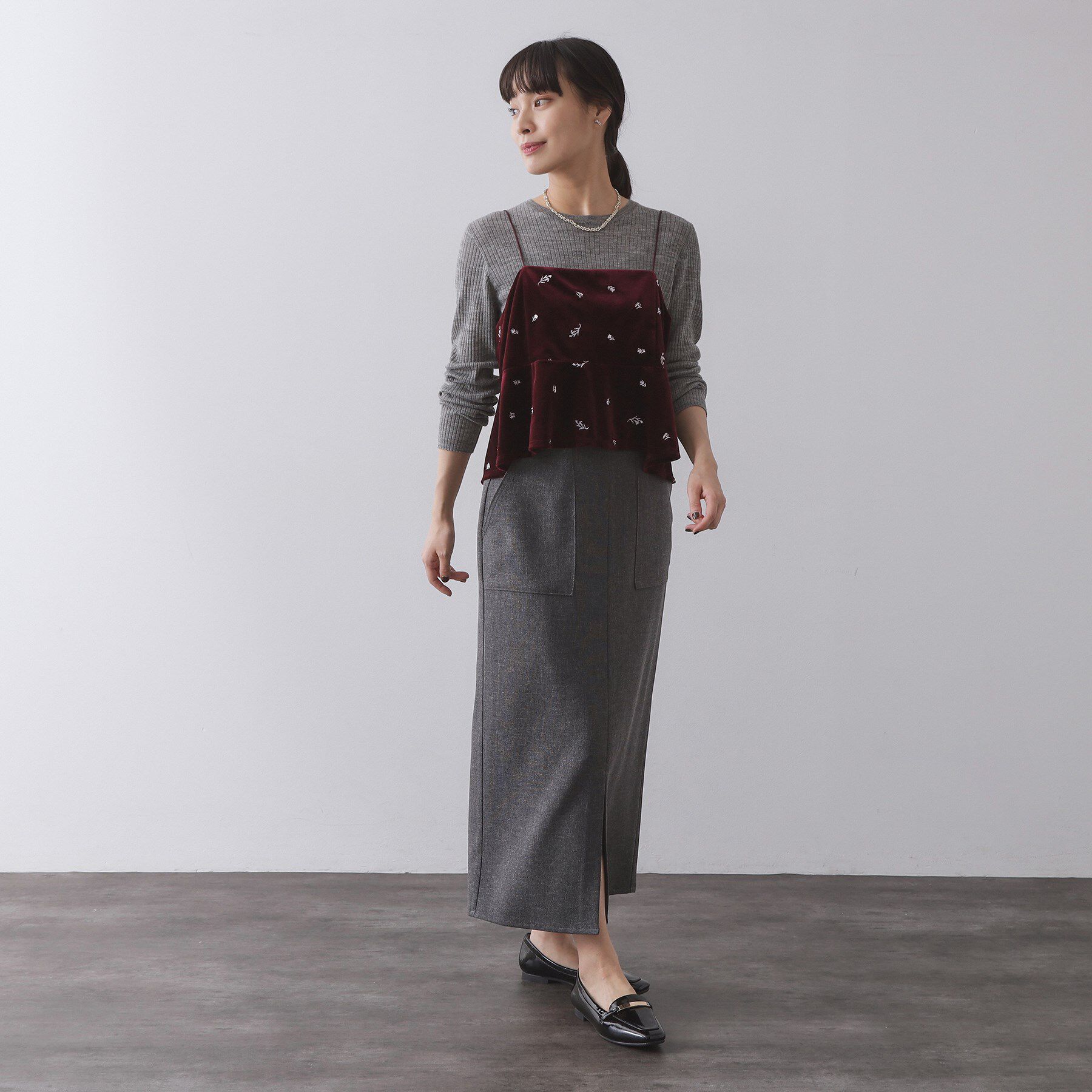 OPAQUE.CLIP「ベロアキャミ/セットアップ対応可【洗濯機OK】」|シャツ・ブラウス|