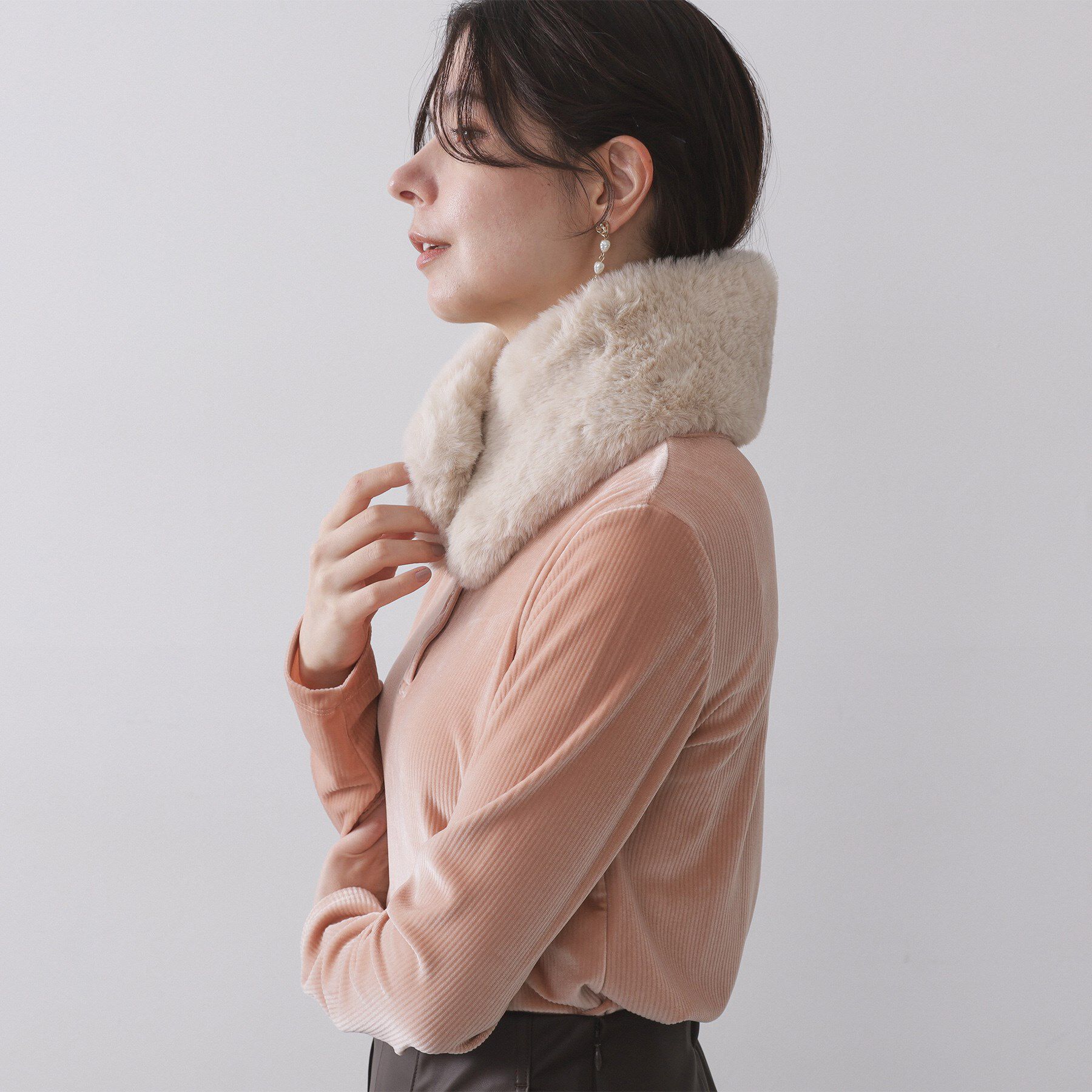 OPAQUE.CLIP「【マグネット仕様】フェイクファーミニティペット」|ストール|