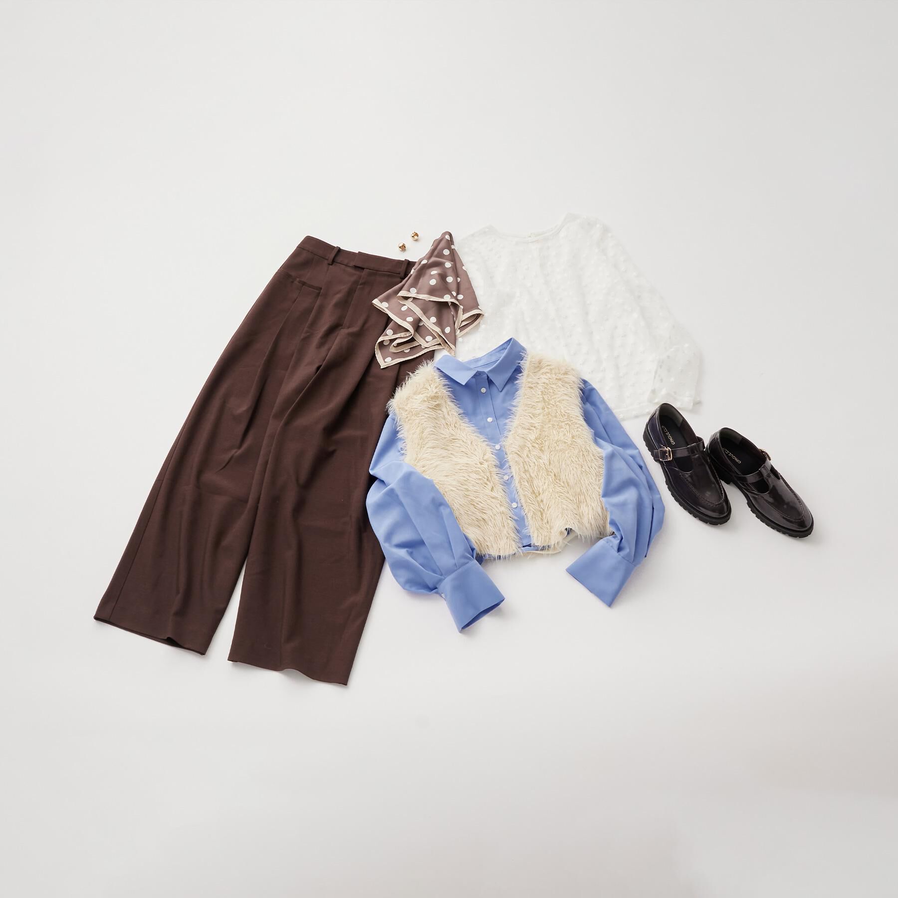 OPAQUE.CLIP「《andGIRL掲載》シャギーニット ショートベスト【洗濯機OK】」|ベスト・ジレ|