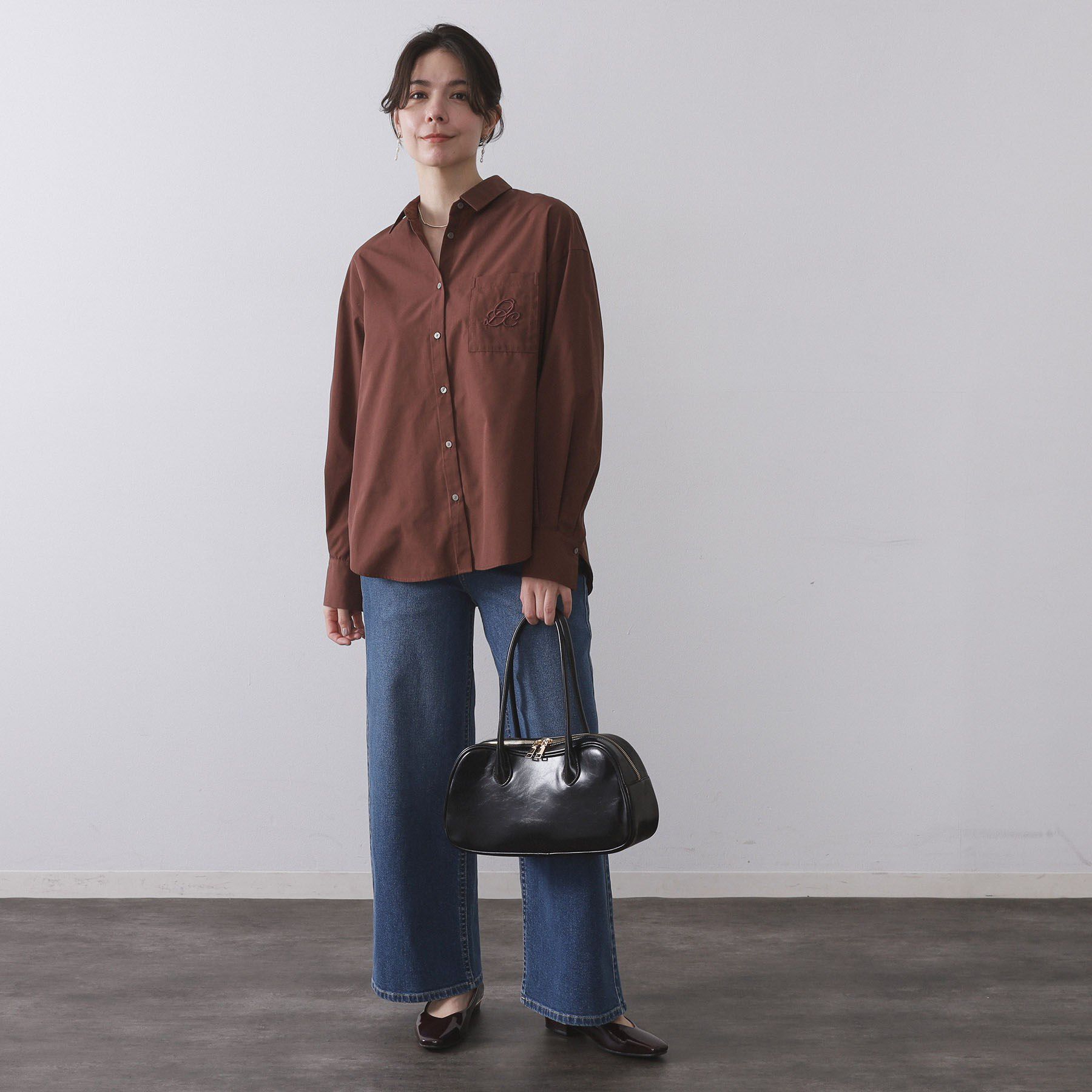 OPAQUE.CLIP「ポケット刺繍レギュラーカラーシャツ【洗濯機OK】」|シャツ・ブラウス|