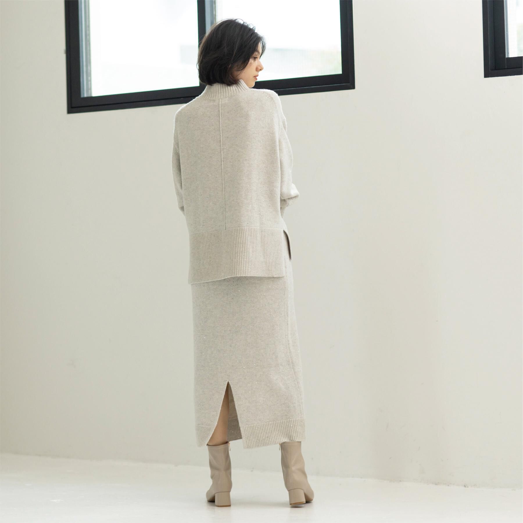 OPAQUE.CLIP「ラメスパンコールハイネックニット/セットアップ対応可【洗濯機OK】」|ニット・セーター|