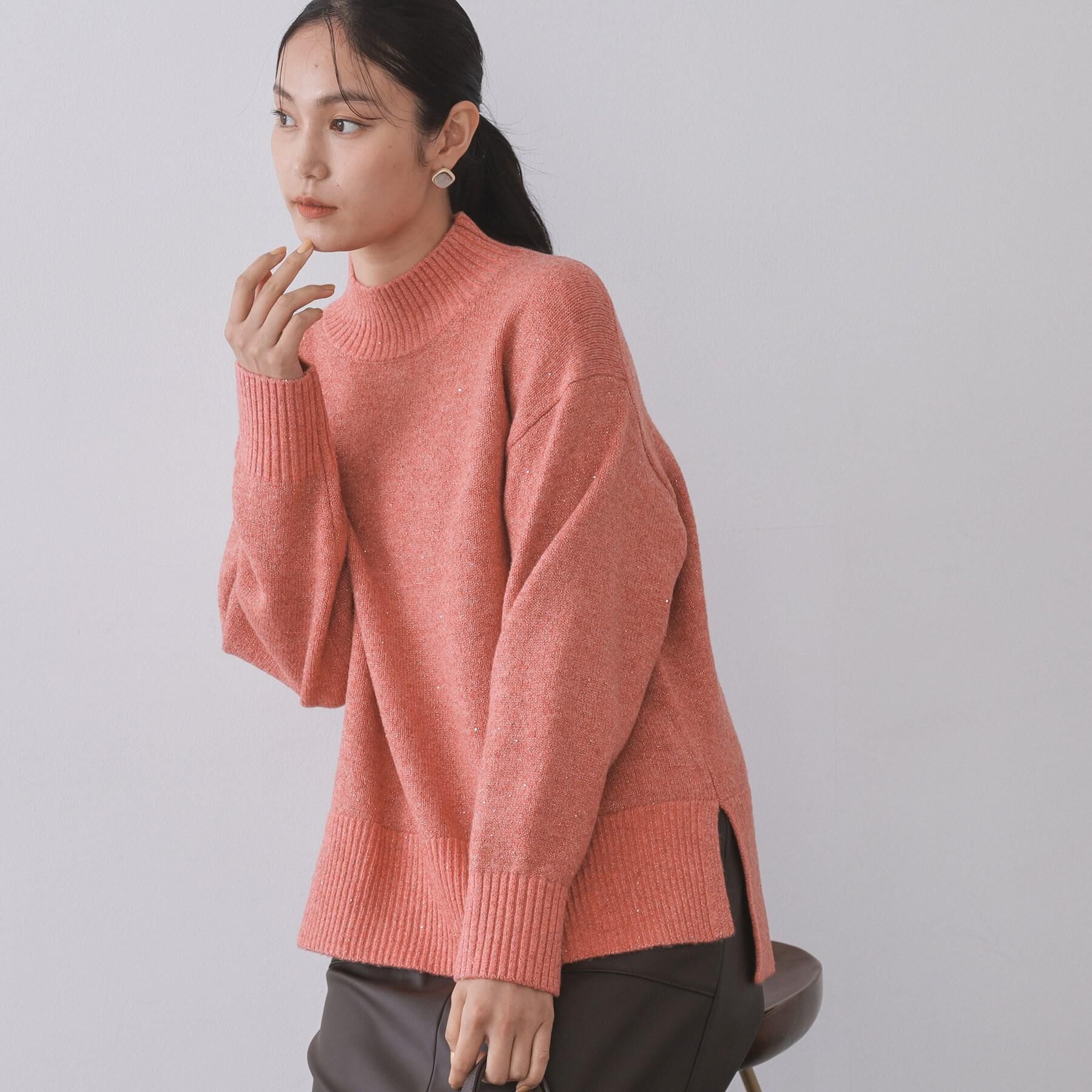 OPAQUE.CLIP「ラメスパンコールハイネックニット/セットアップ対応可【洗濯機OK】」|ニット・セーター|