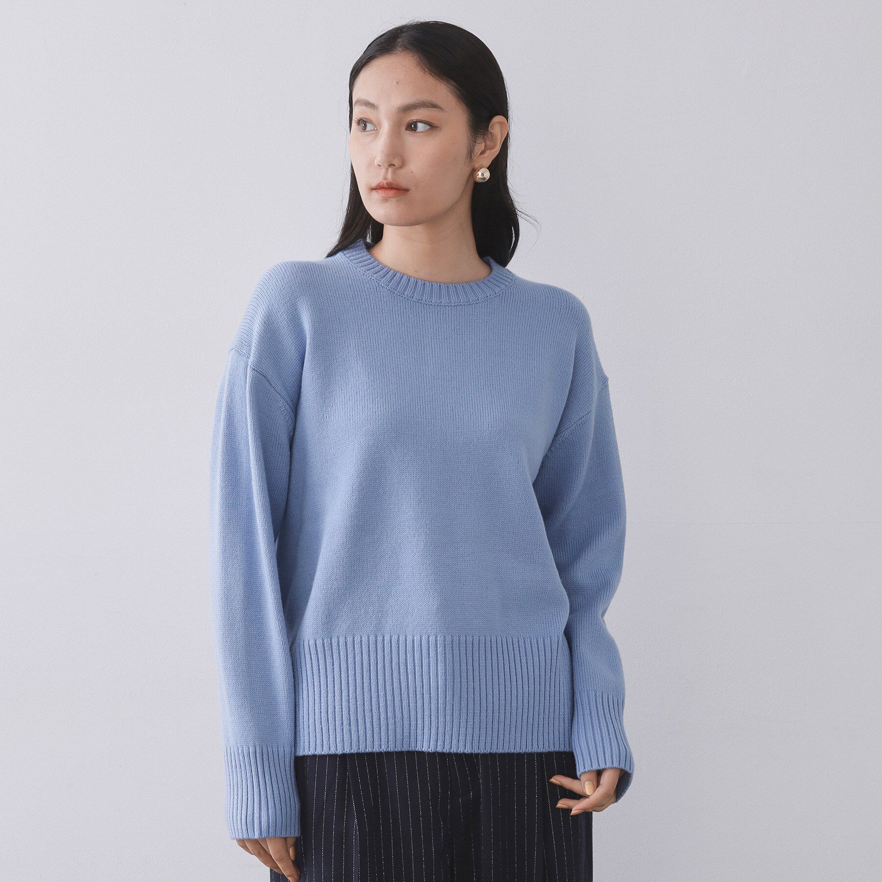 OPAQUE.CLIP「バックボタンリラクシーニット【洗濯機OK】」|ニット・セーター|