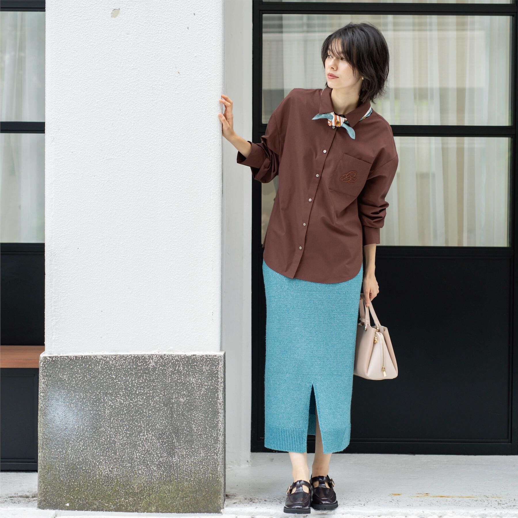 OPAQUE.CLIP「ラメスパンコールナロースカート/セットアップ対応可【洗濯機OK】」|スカート|