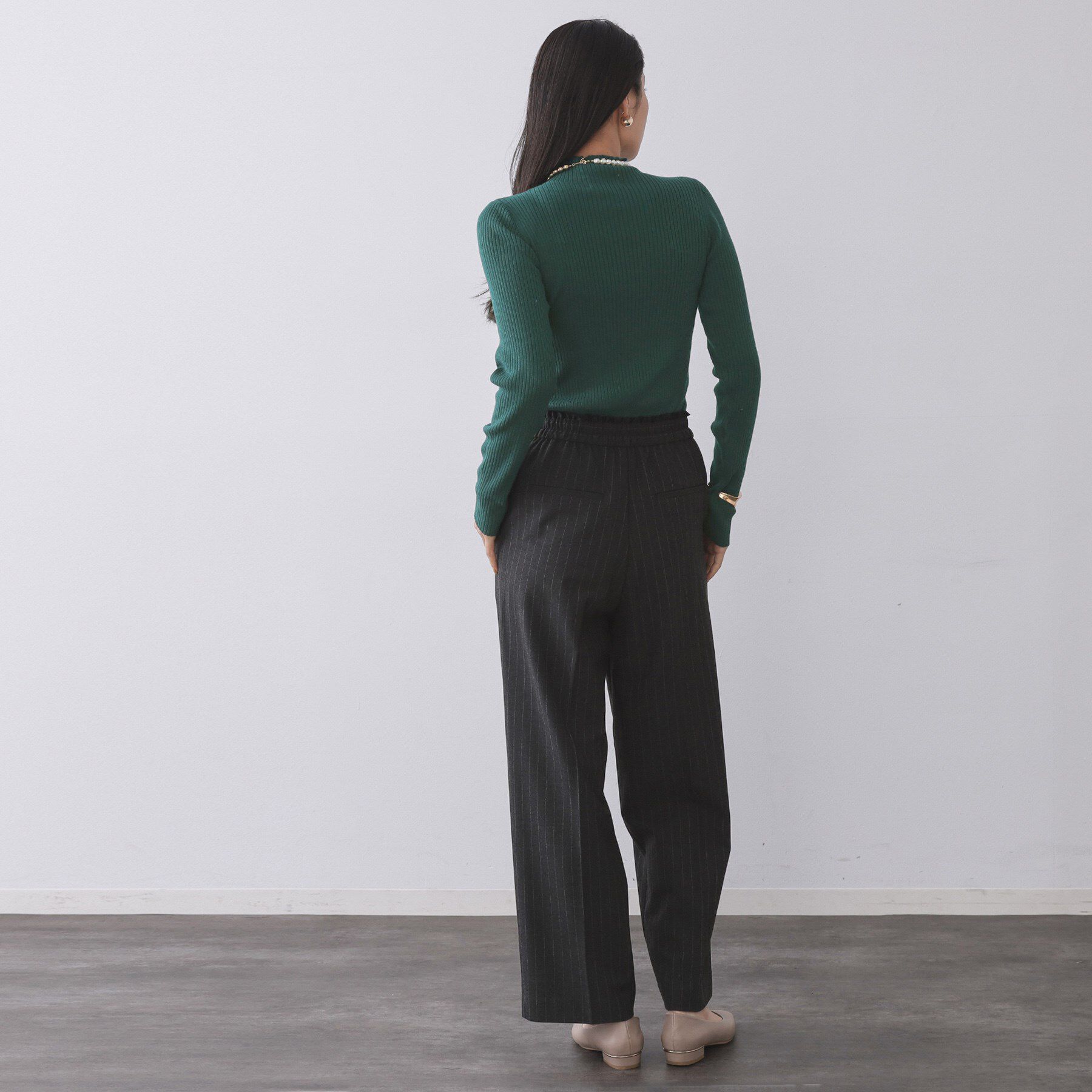 OPAQUE.CLIP「ハイネックリブニット【洗濯機OK】」|ニット・セーター|