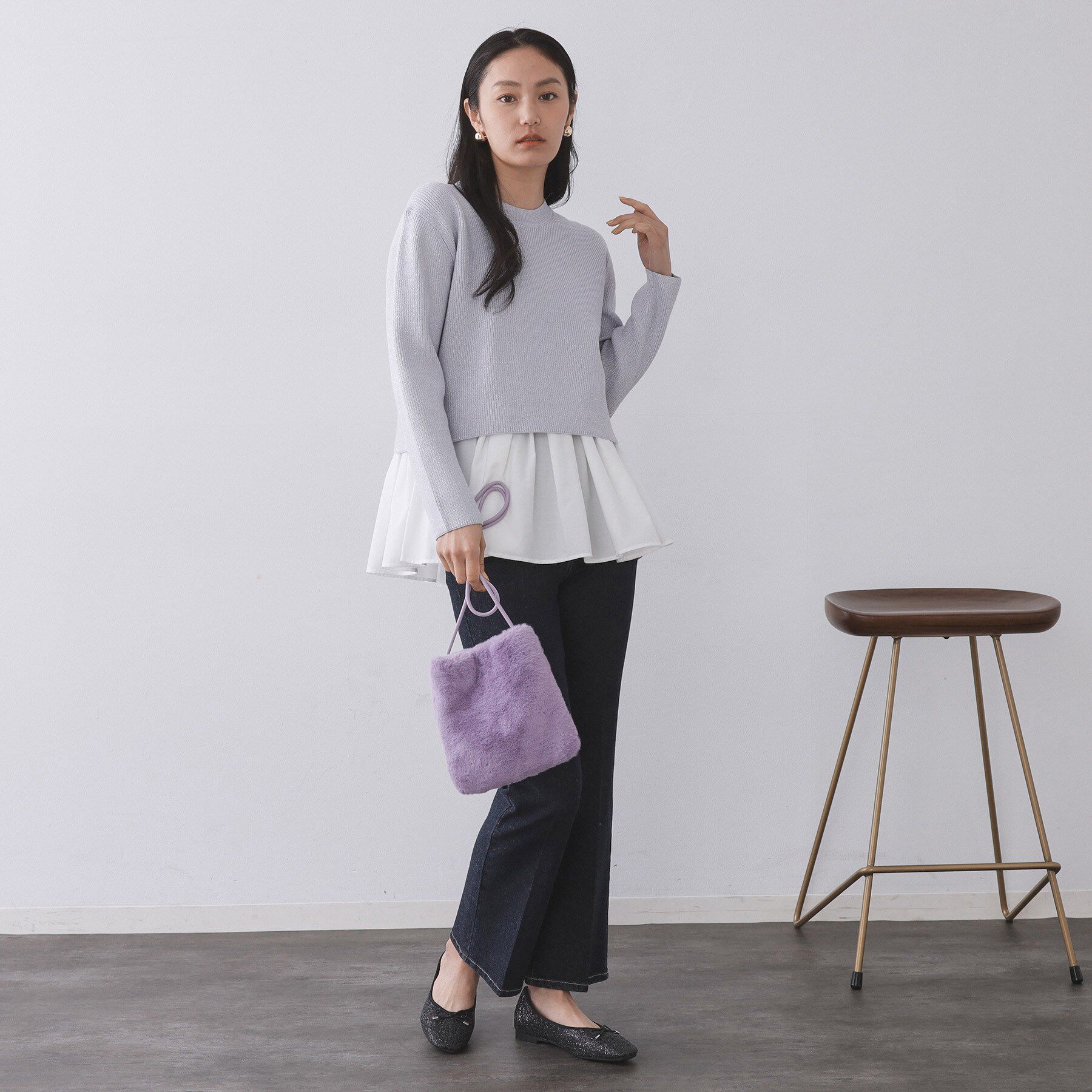 OPAQUE.CLIP「【11色展開】フェイクファースクエアミニポシェット」|ショルダー・メッセンジャー|