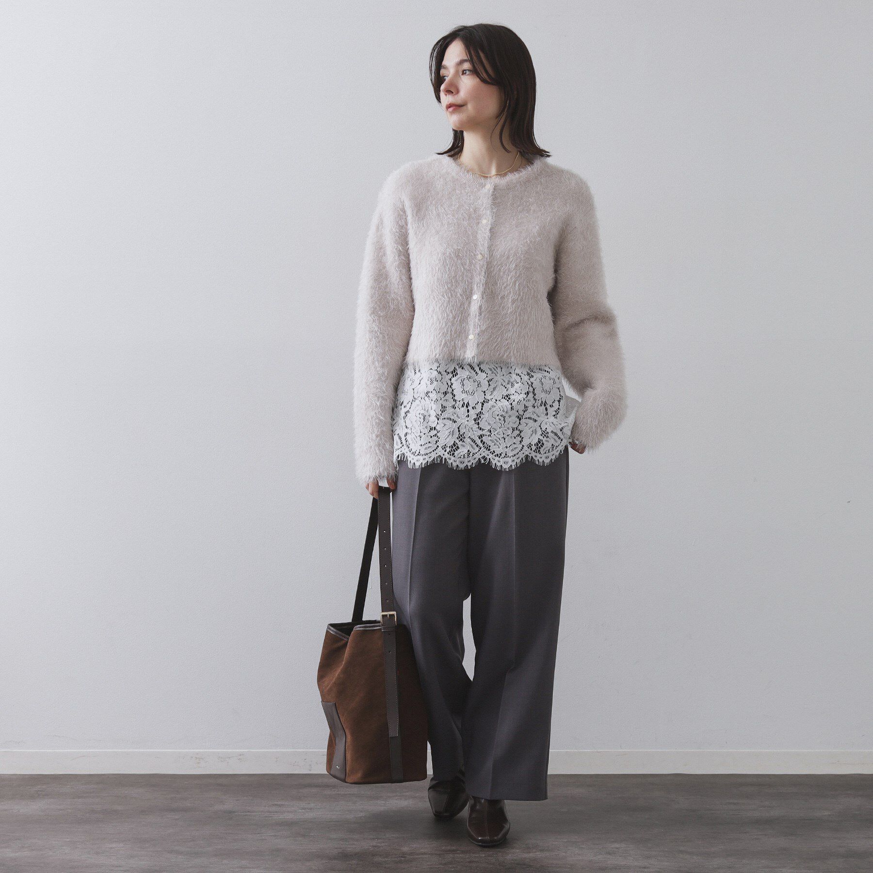 OPAQUE.CLIP「裾レースカットソー【洗濯機OK】」|Tシャツ・カットソー|