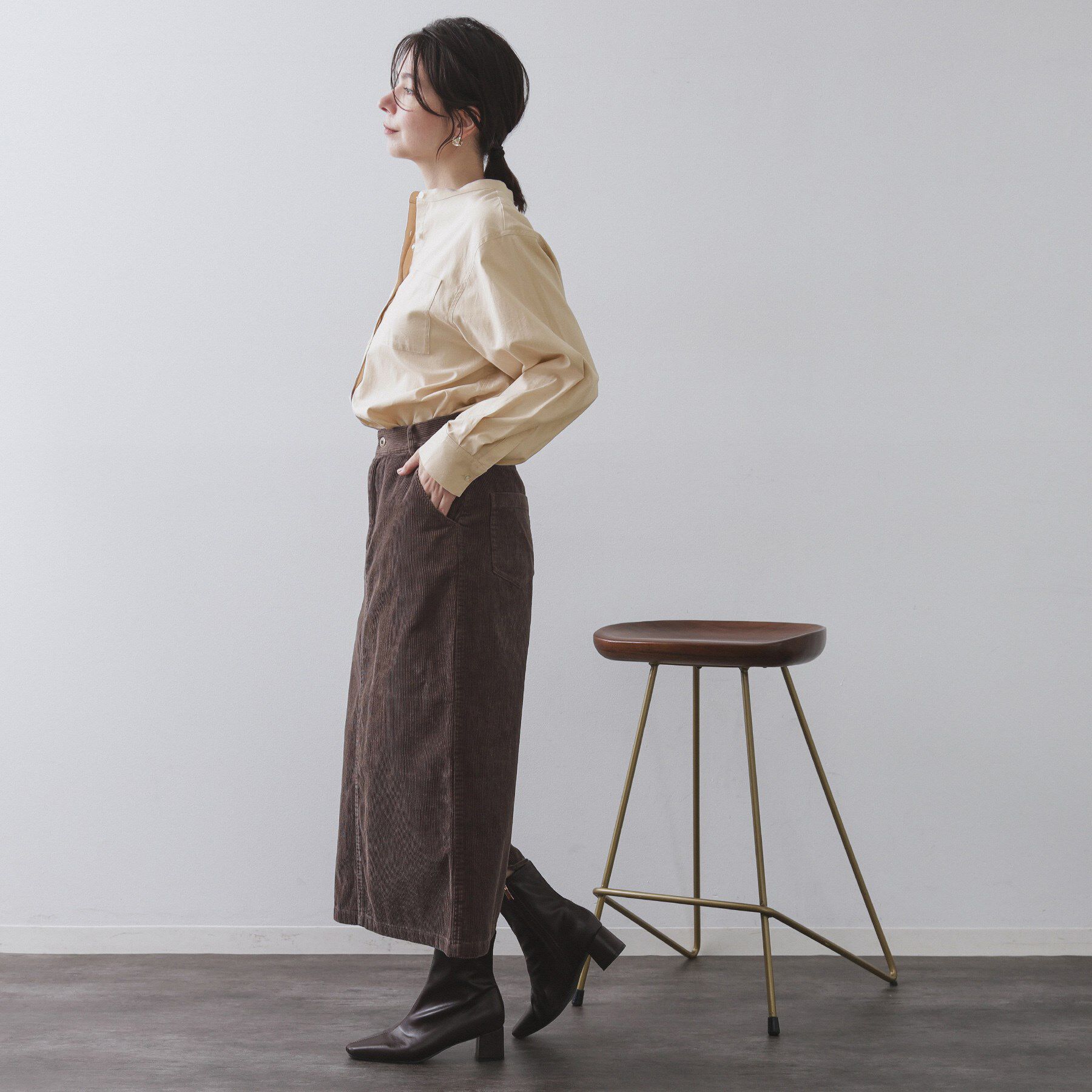 OPAQUE.CLIP「バンドカラーシャツ【洗濯機OK】」|シャツ・ブラウス|