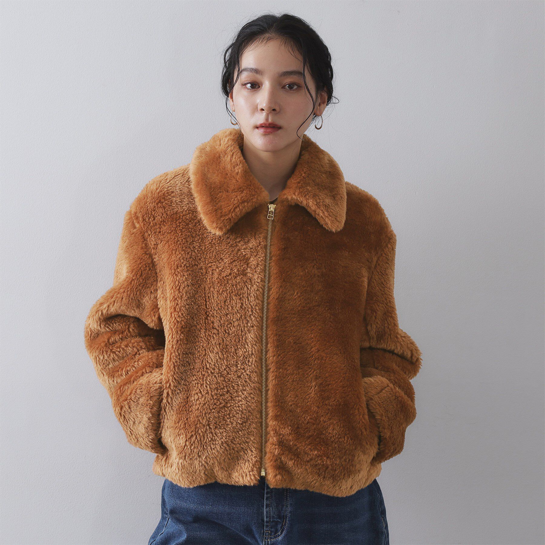 OPAQUE.CLIP「ステンカラーボアブルゾン【洗える】」|ブルゾン・スタジャン|