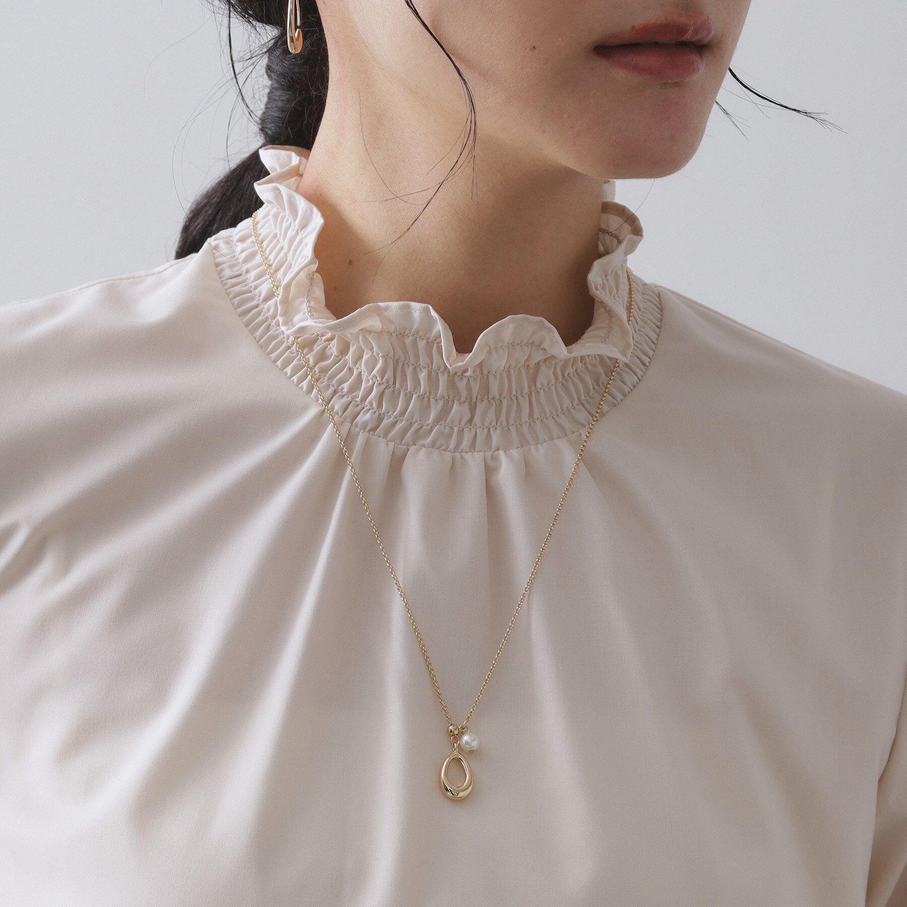 OPAQUE.CLIP「【2WAY】Y字パール調ネックレス」|ネックレス|