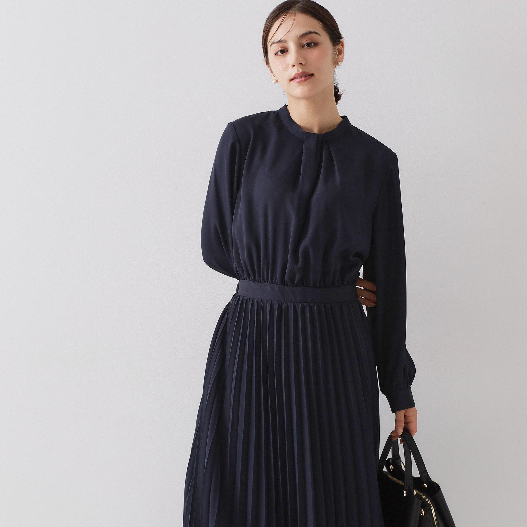 OPAQUE.CLIP「《通勤対応》ジョーゼットプリーツワンピース【洗濯機OK】」|ワンピース|
