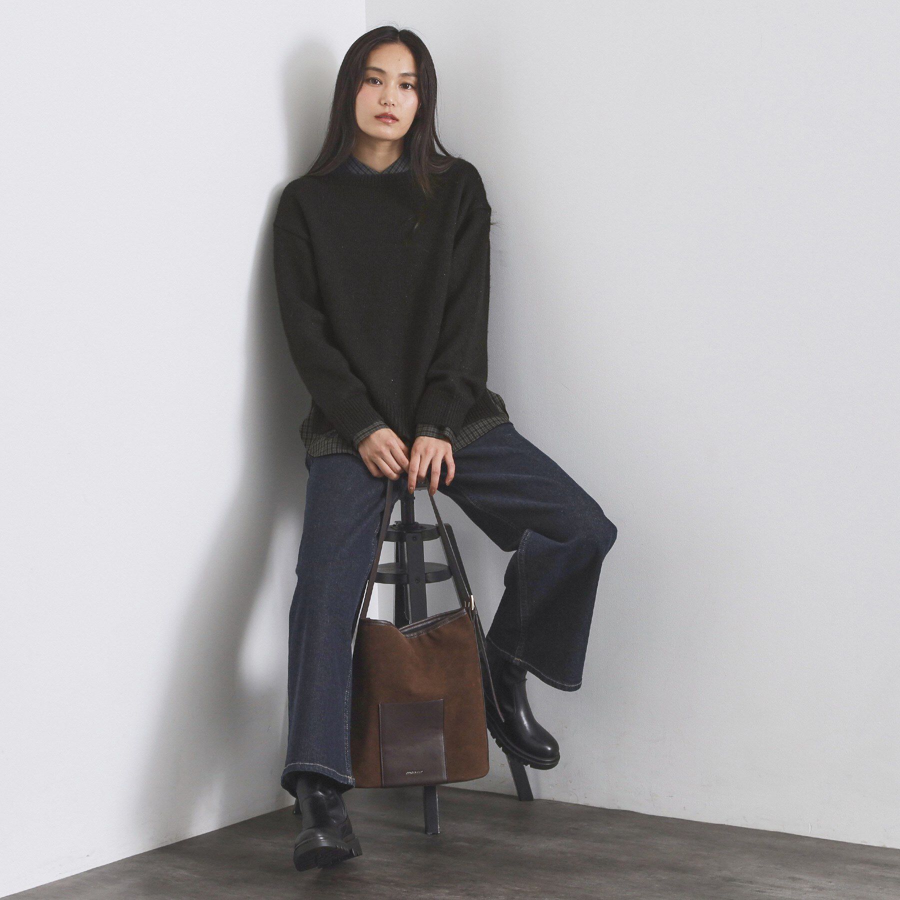 OPAQUE.CLIP「リラクシークルーネックニット【洗濯機OK】」|ニット・セーター|