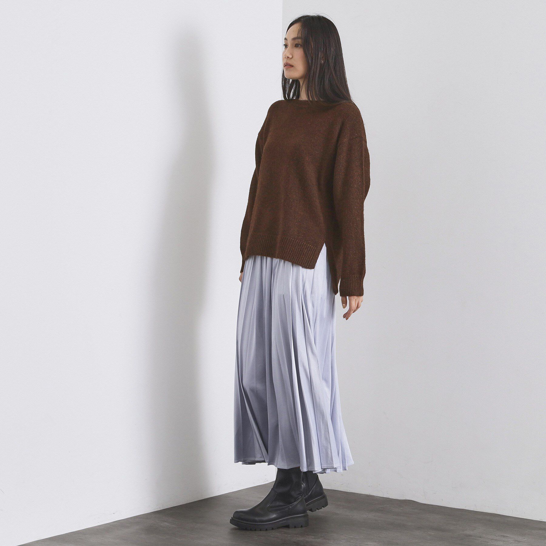 OPAQUE.CLIP「リラクシークルーネックニット【洗濯機OK】」|ニット・セーター|