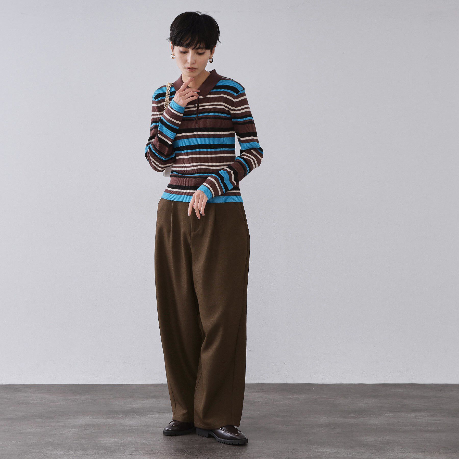 OPAQUE.CLIP「メランジ カーヴィーパンツ【洗濯機OK】」|その他|