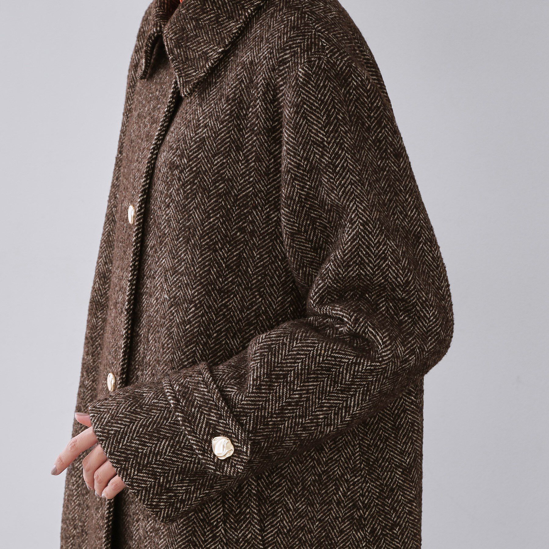 OPAQUE.CLIP「ヘリンボーンステンカラーコート」|ステンカラーコート|