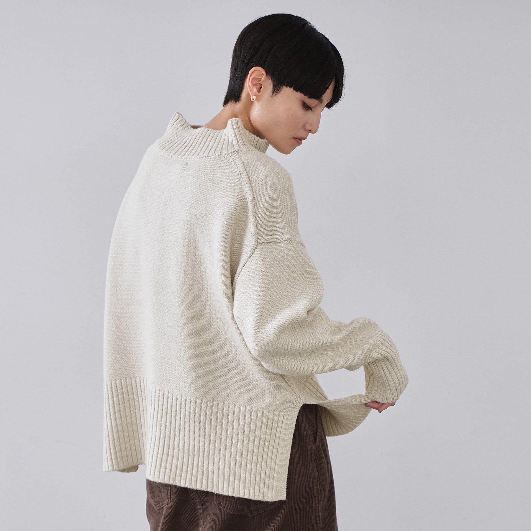 OPAQUE.CLIP「ハーフジップミドルゲージニット【洗濯機OK】」|ニット・セーター|