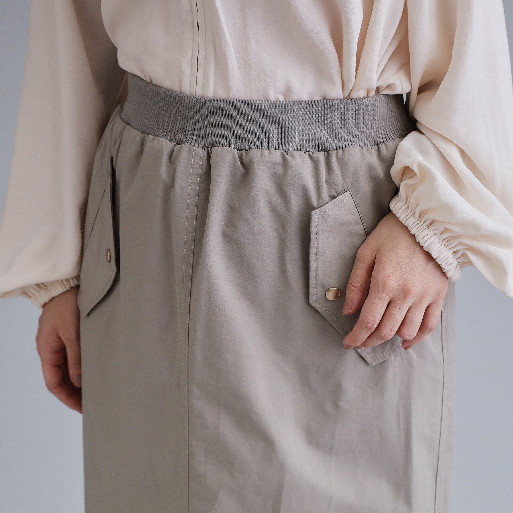 OPAQUE.CLIP「【es】リブナロースカート【洗濯機OK】」|スカート|