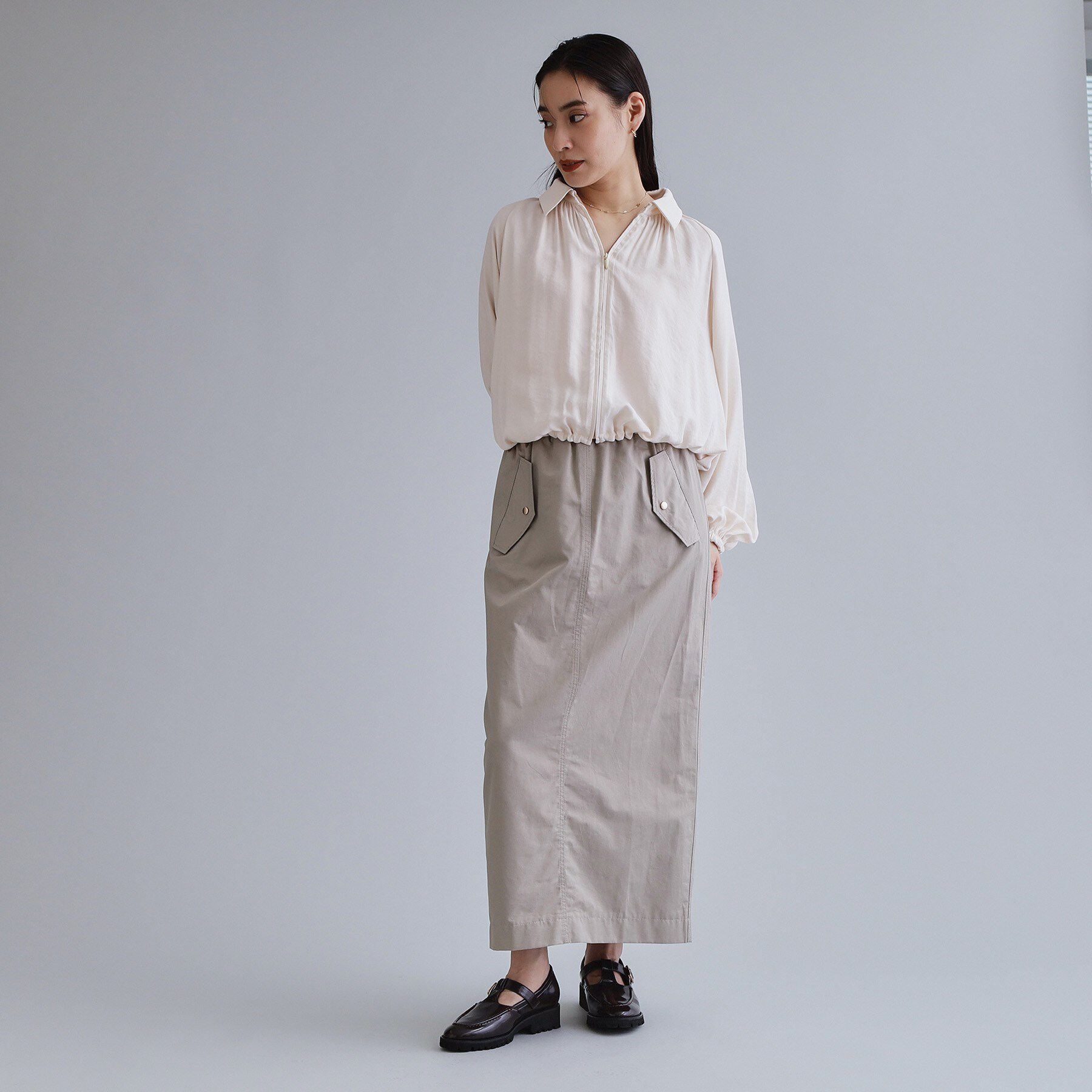 OPAQUE.CLIP「【es】リブナロースカート【洗濯機OK】」|スカート|