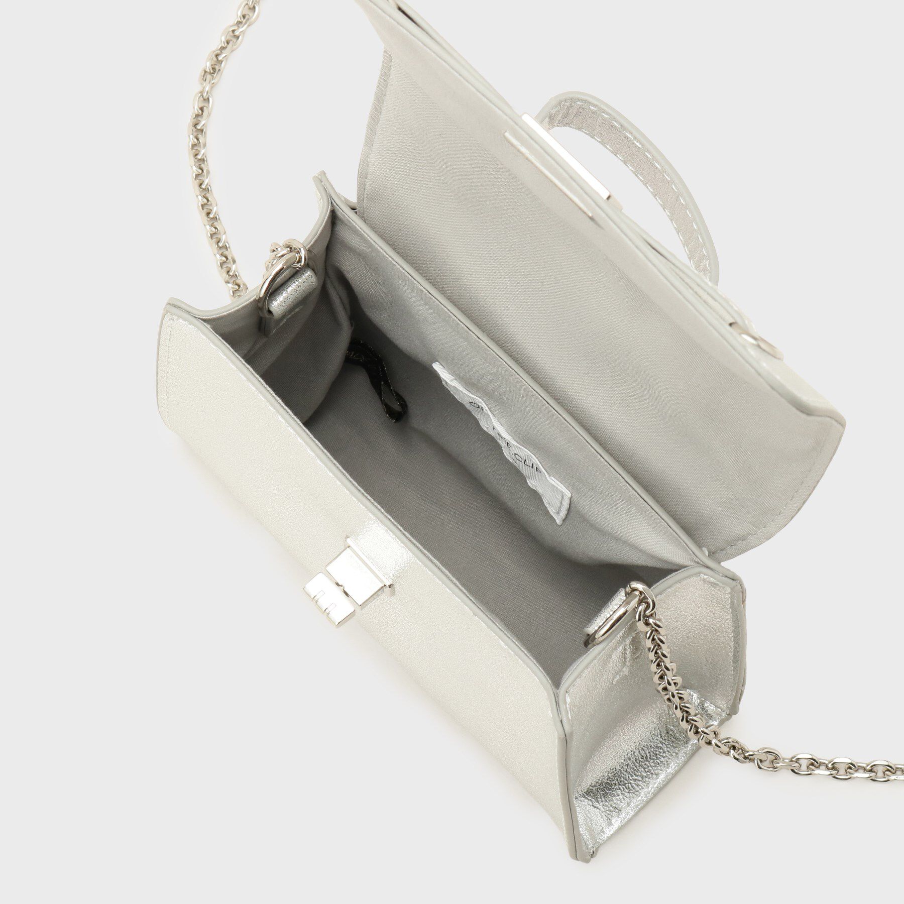 OPAQUE.CLIP「シャイニー合皮スクエアデザインチェーンミニショルダーバッグ」|ショルダー・メッセンジャー|