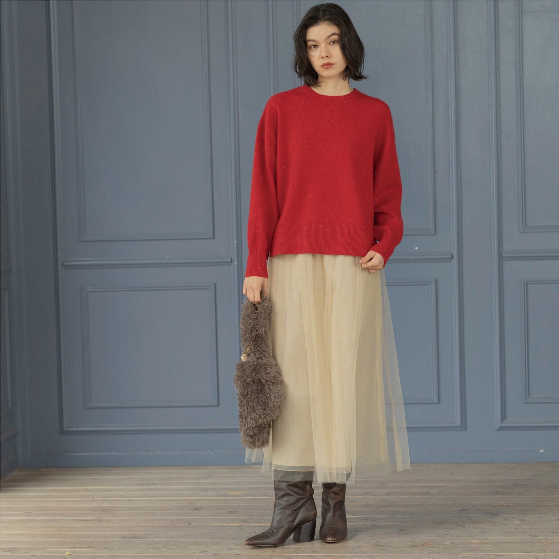 OPAQUE.CLIP「チュールイージーギャザースカート【洗濯機OK】」|スカート|