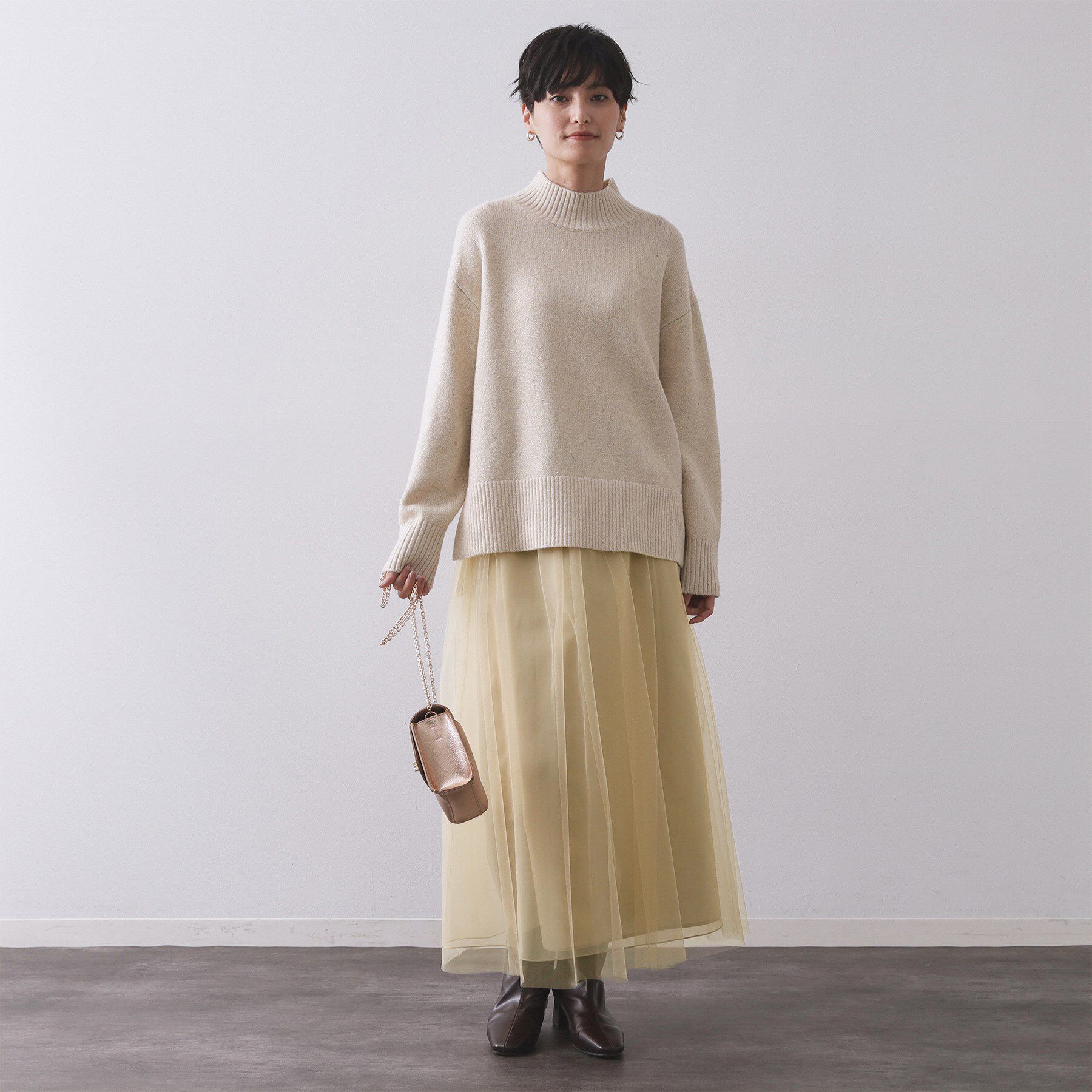 OPAQUE.CLIP「チュールイージーギャザースカート【洗濯機OK】」|スカート|