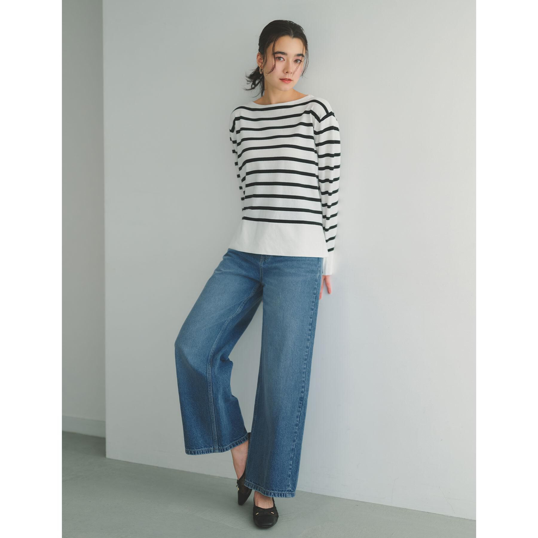 OPAQUE.CLIP「ワイドストレートデニムパンツ【洗濯機OK】《S～LL》」|デニム|