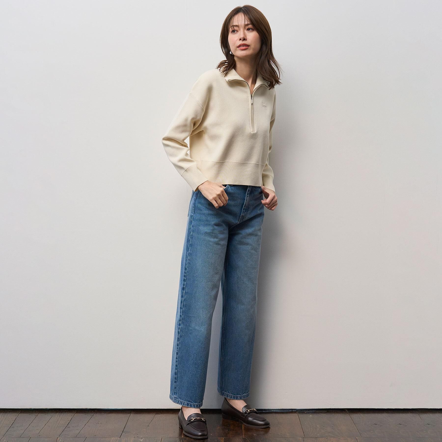 OPAQUE.CLIP「ワイドストレートデニムパンツ【洗濯機OK】《S～LL》」|デニム|