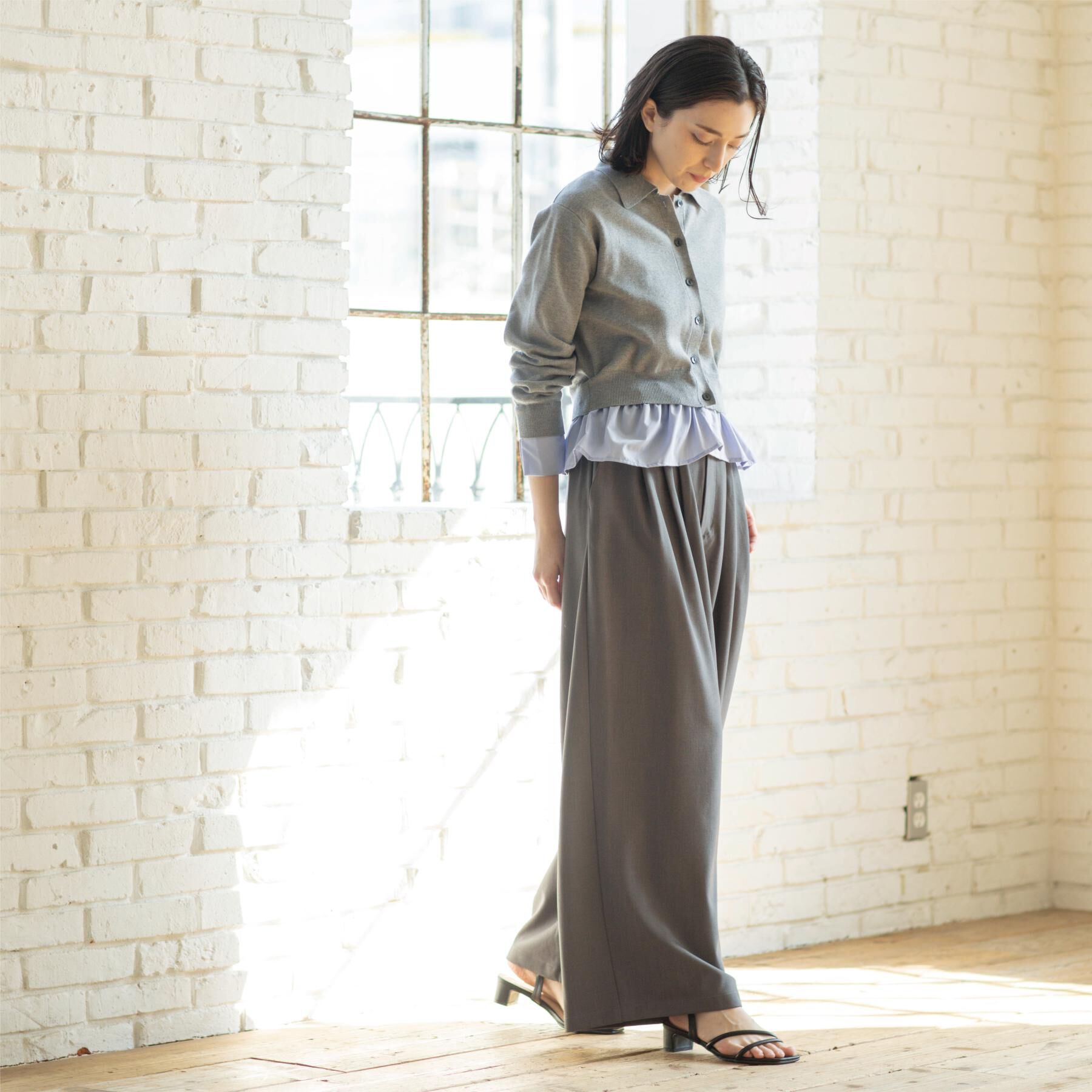 OPAQUE.CLIP「美脚ストレッチ イージータックワイドパンツ【洗濯機OK】」|その他|