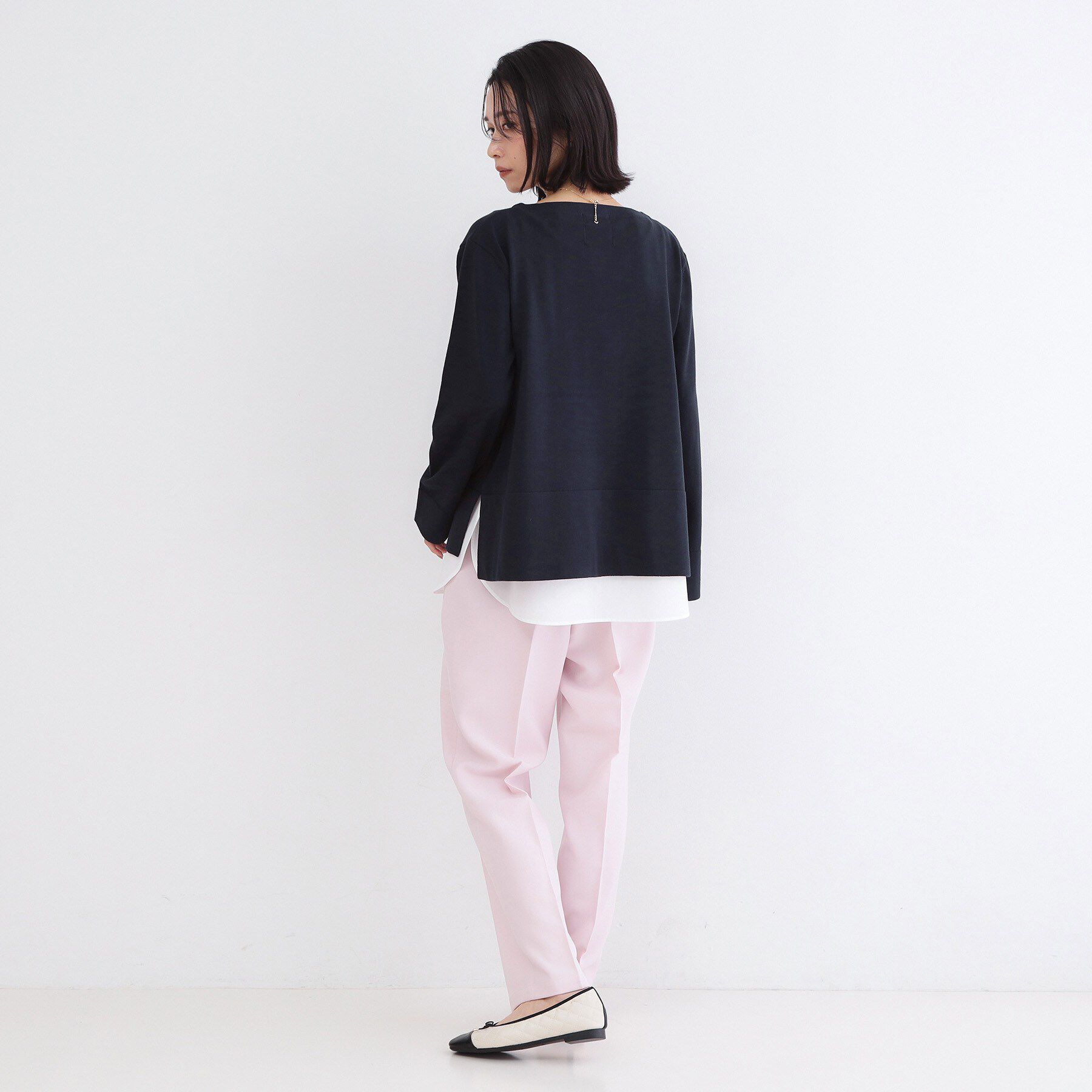 OPAQUE.CLIP「リラクシーボートネックニット/オーガニックコットン混【洗濯機OK/UVケア】《5col》」|ニット・セーター|