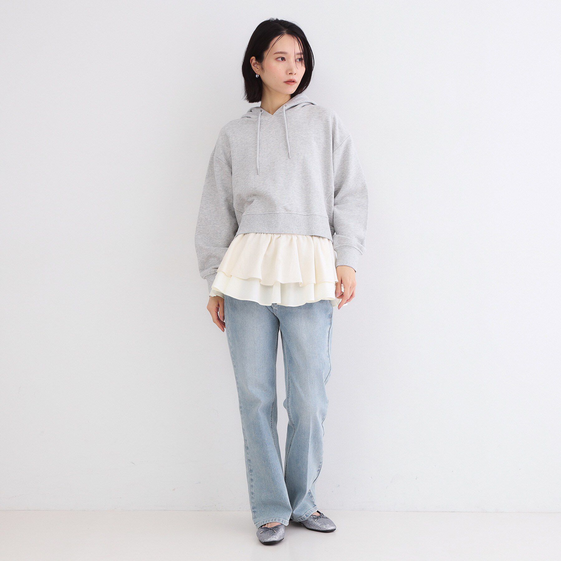 OPAQUE.CLIP「ショート裏毛フーディ【洗濯機OK】」|パーカー|