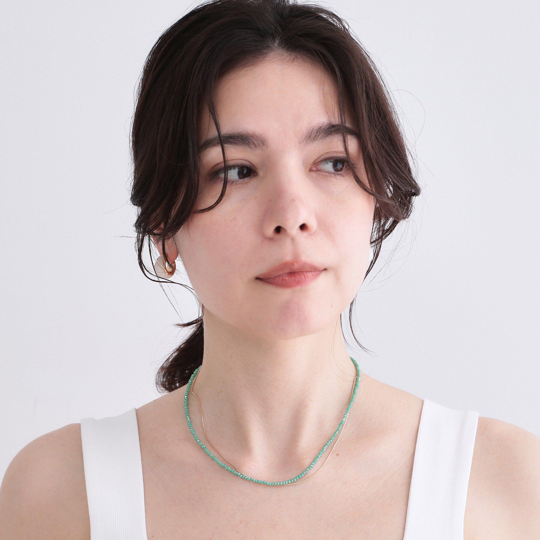 OPAQUE.CLIP「カラービーズ&times;メタル2連ネックレス」|ネックレス|