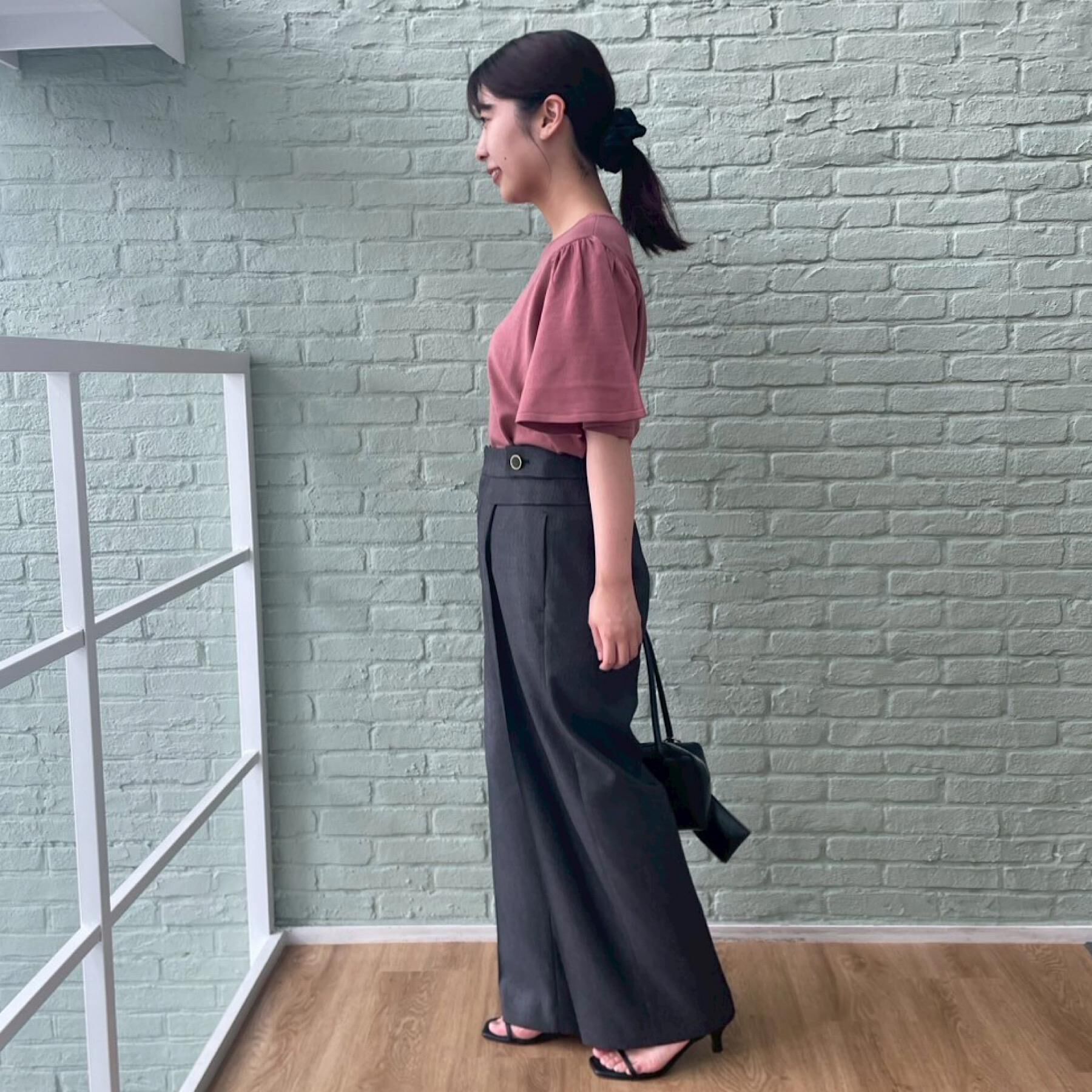 Couture broach「【フェミニン・5分袖・通勤】配色フレアスリーブニット」|ニット・セーター|