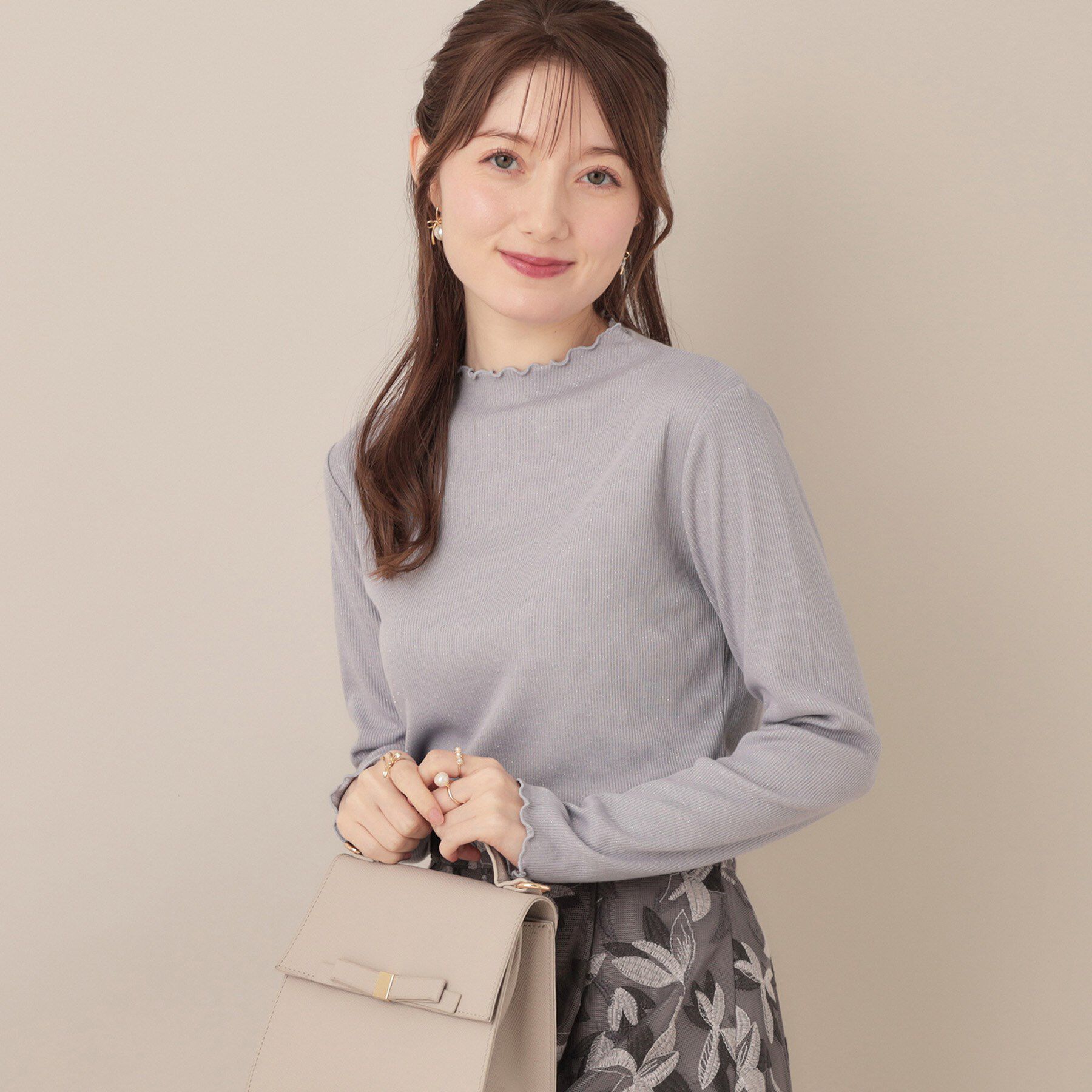 Couture broach「【ほんのりシアー・きれいめ】サステナブル テレコインナートップス」|Tシャツ・カットソー|