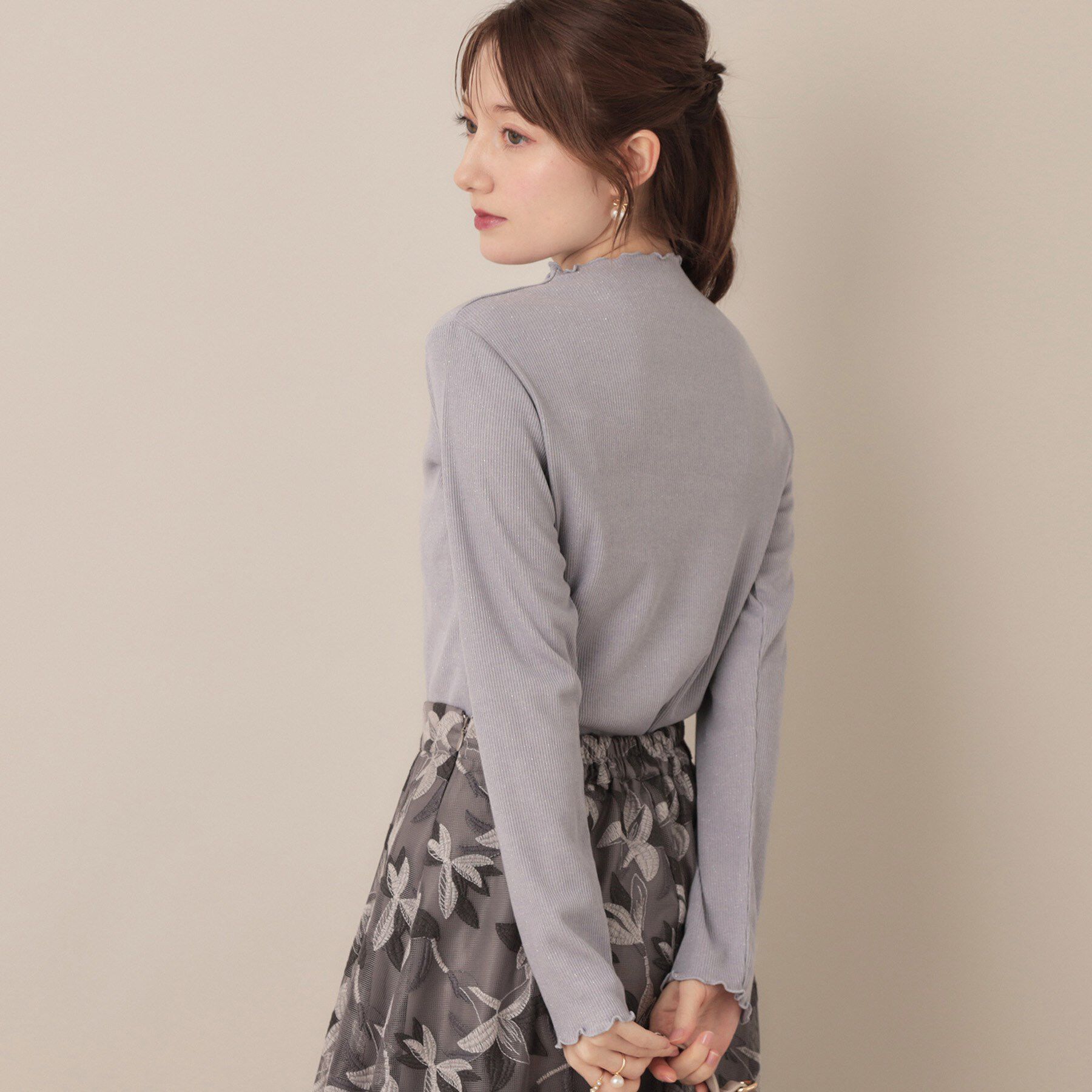 Couture broach「【ほんのりシアー・きれいめ】サステナブル テレコインナートップス」|Tシャツ・カットソー|