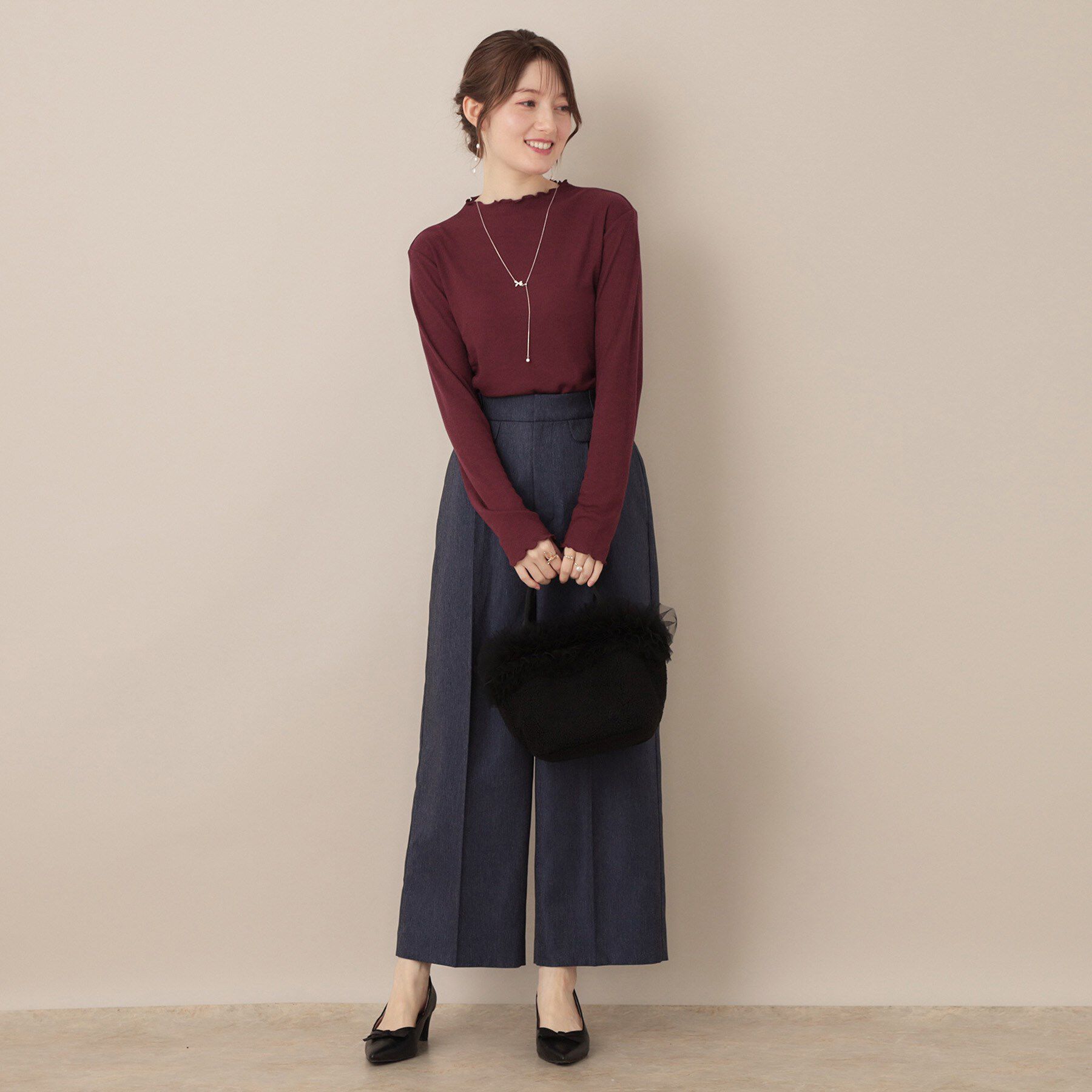 Couture broach「【ほんのりシアー・きれいめ】サステナブル テレコインナートップス」|Tシャツ・カットソー|