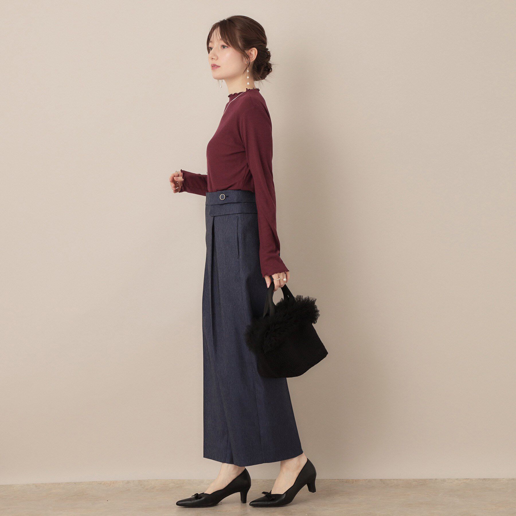 Couture broach「【ほんのりシアー・きれいめ】サステナブル テレコインナートップス」|Tシャツ・カットソー|